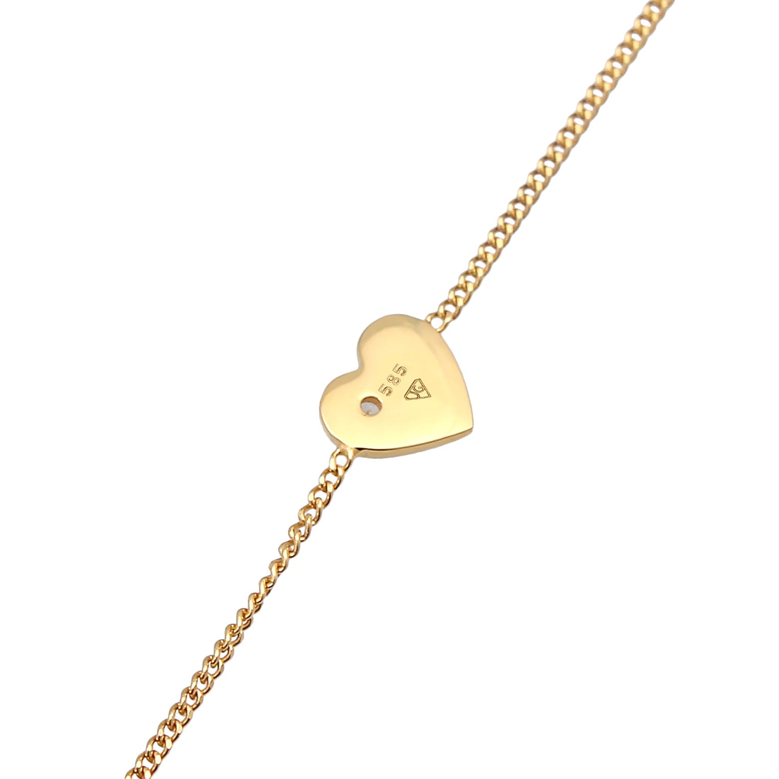 Gold - Elli PREMIUM | Armband Herz | Topas (weiß) | 585er Gelbgold