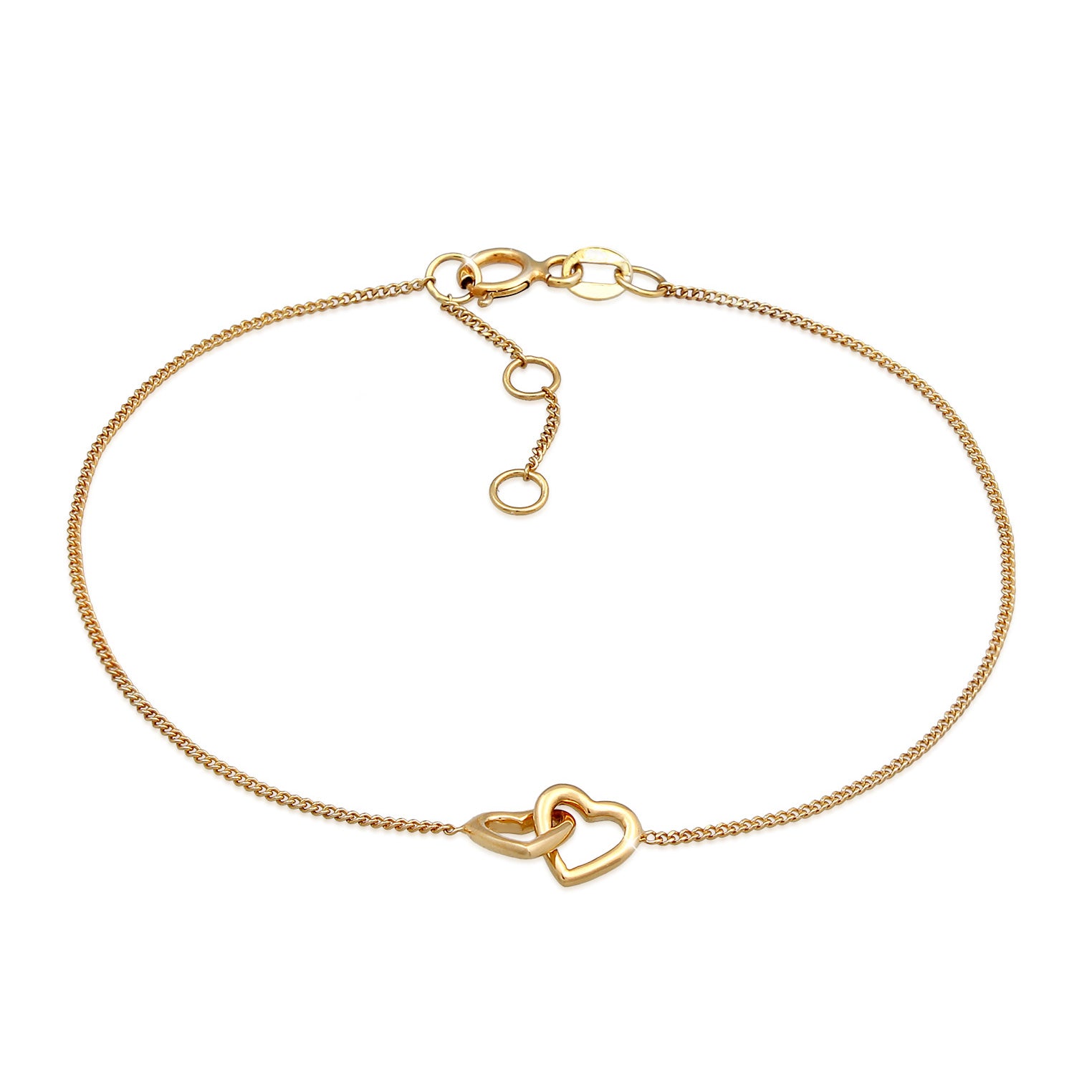 Gold - Elli PREMIUM | Armband Herz Verschlungen | 585er Gelbgold