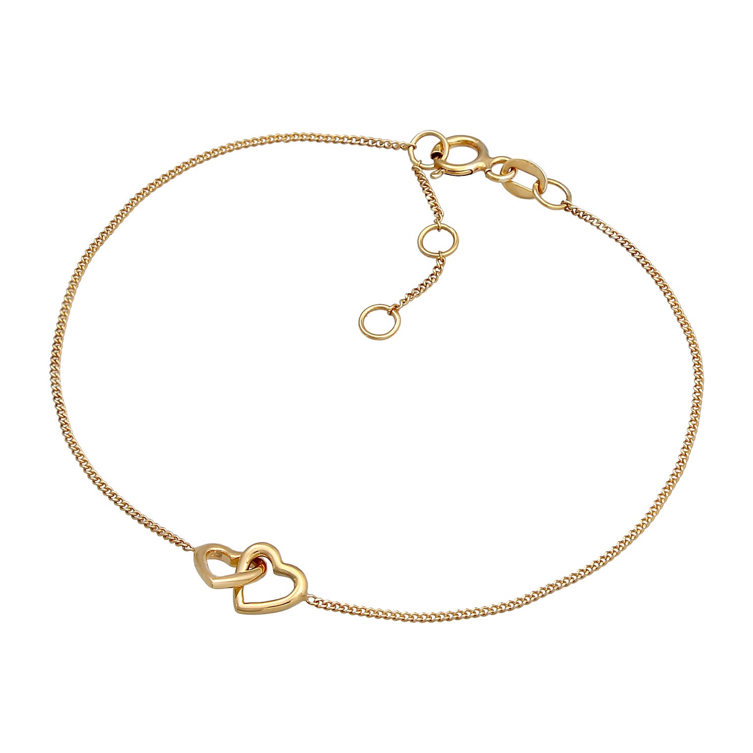 Gold - Elli PREMIUM | Armband Herz Verschlungen | 585er Gelbgold