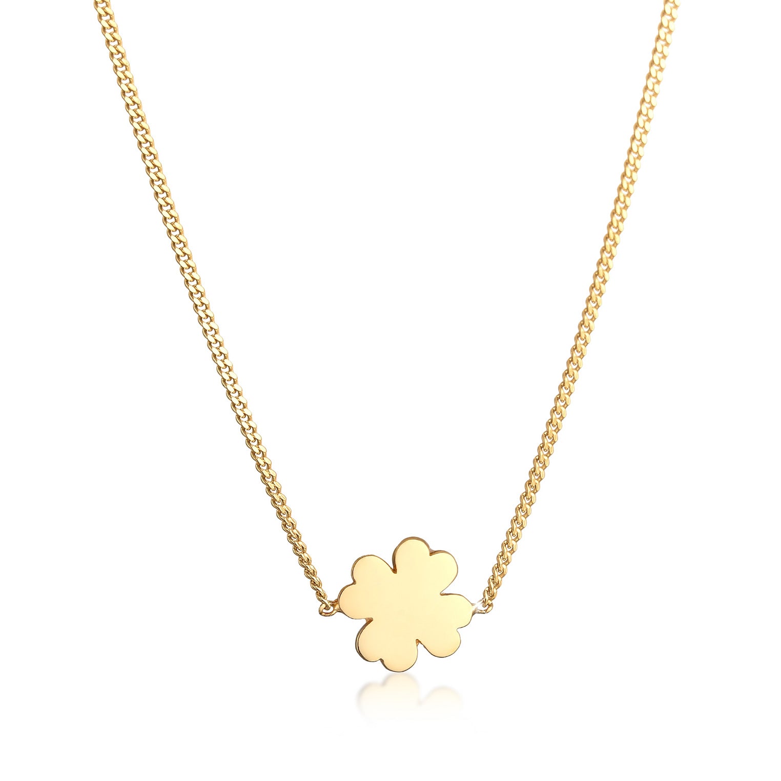 Gold - Elli PREMIUM | Halskette Kleeblatt | 585er Gelbgold