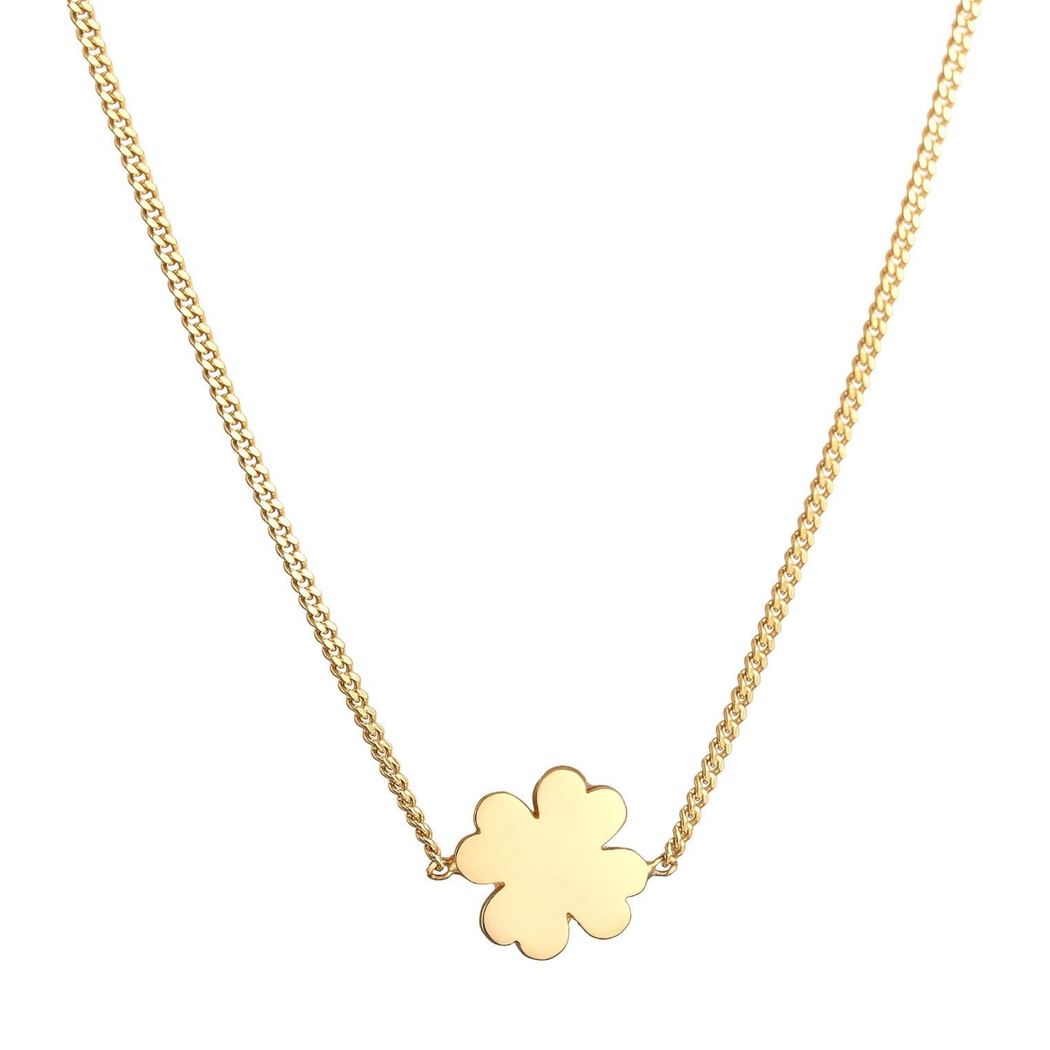Gold - Elli PREMIUM | Halskette Kleeblatt | 585er Gelbgold