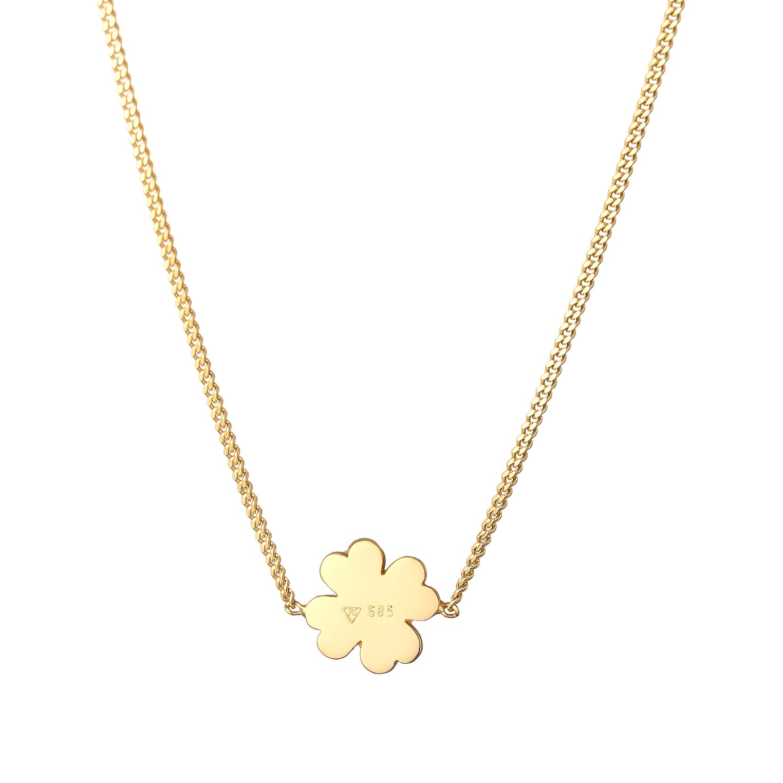 Gold - Elli PREMIUM | Halskette Kleeblatt | 585er Gelbgold
