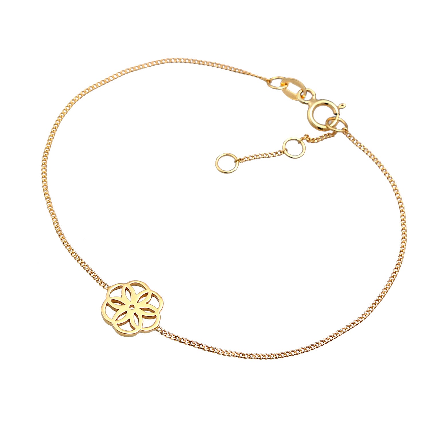Gold - Elli PREMIUM | Armband Lebensblume | 585er Gelbgold