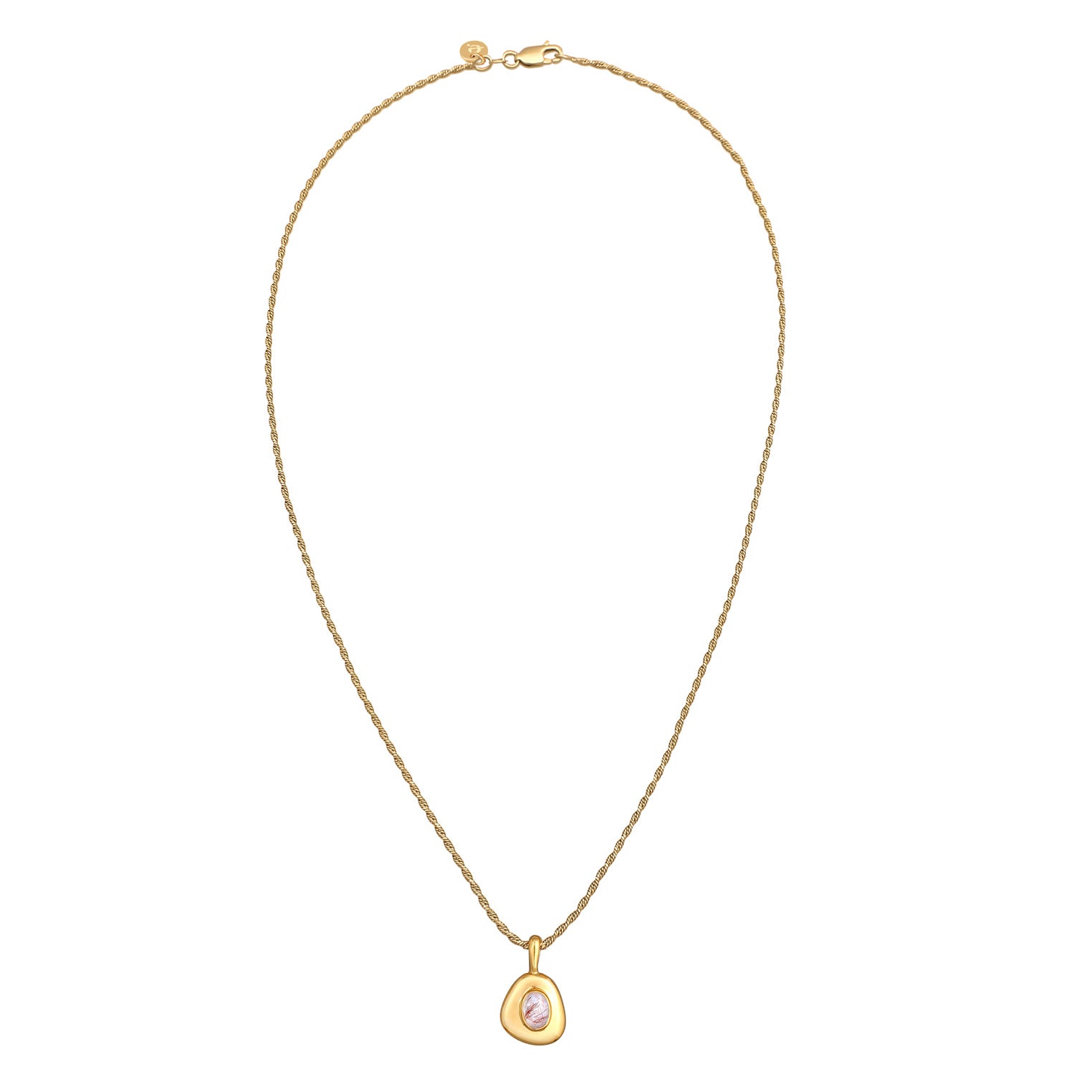 Gold - Elli PREMIUM | Kordel-Halskette | Quarz (Rosa) | 925er Sterling Silber vergoldet