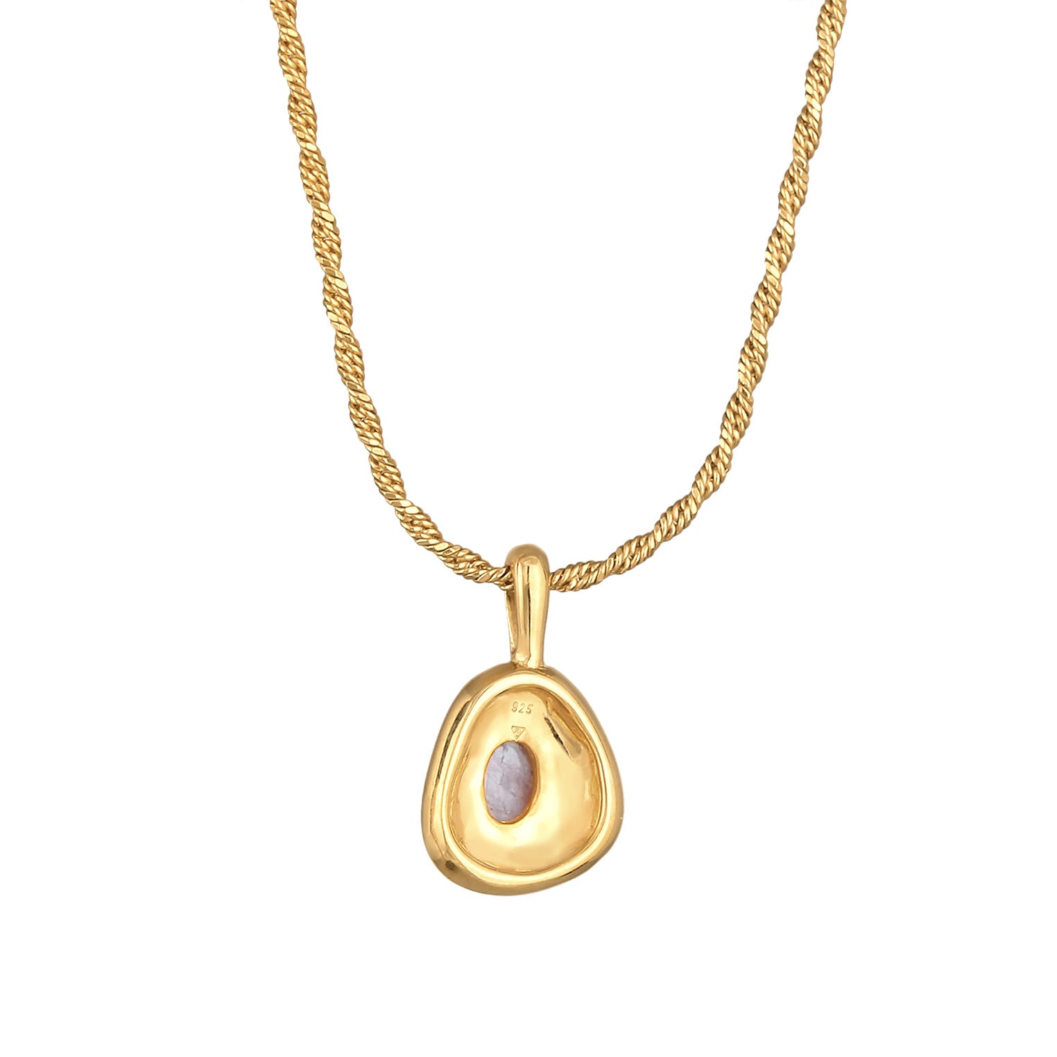 Gold - Elli PREMIUM | Kordel-Halskette | Quarz (Rosa) | 925er Sterling Silber vergoldet