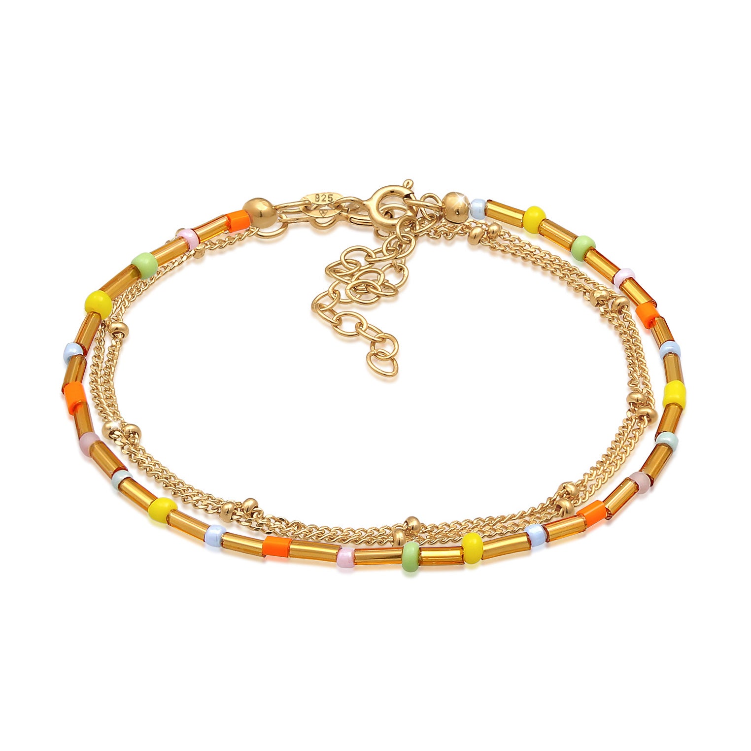 Gold - Elli | Layer-Armband Beads | 925er Sterling Silber Vergoldet