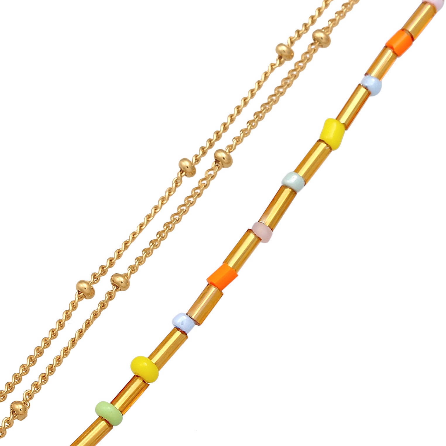 Gold - Elli | Layer-Armband Beads | 925er Sterling Silber Vergoldet