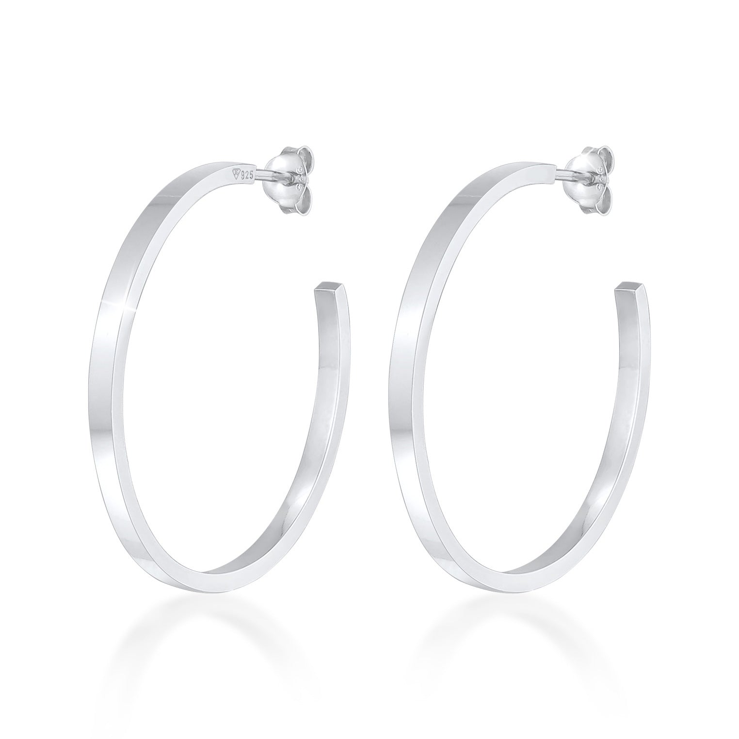 Silber - Elli | Creolen Schlicht | 925er Sterling Silber