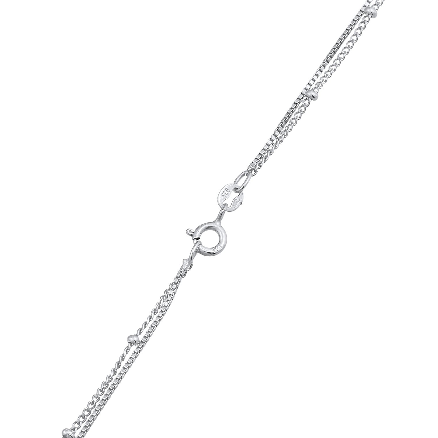 Silber - Elli | Layer-Halskette Plättchen | 925er Sterling Silber