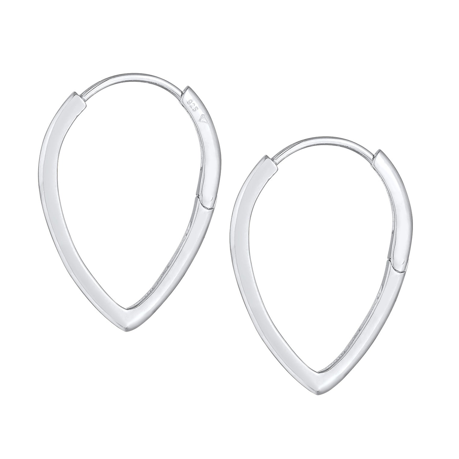 Silber - Elli | Creolen Tropfen | 925er Sterling Silber