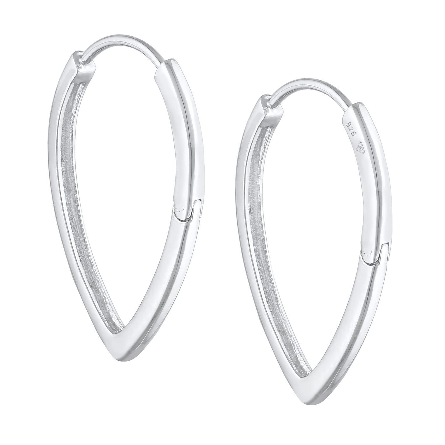 Silber - Elli | Creolen Tropfen | 925er Sterling Silber