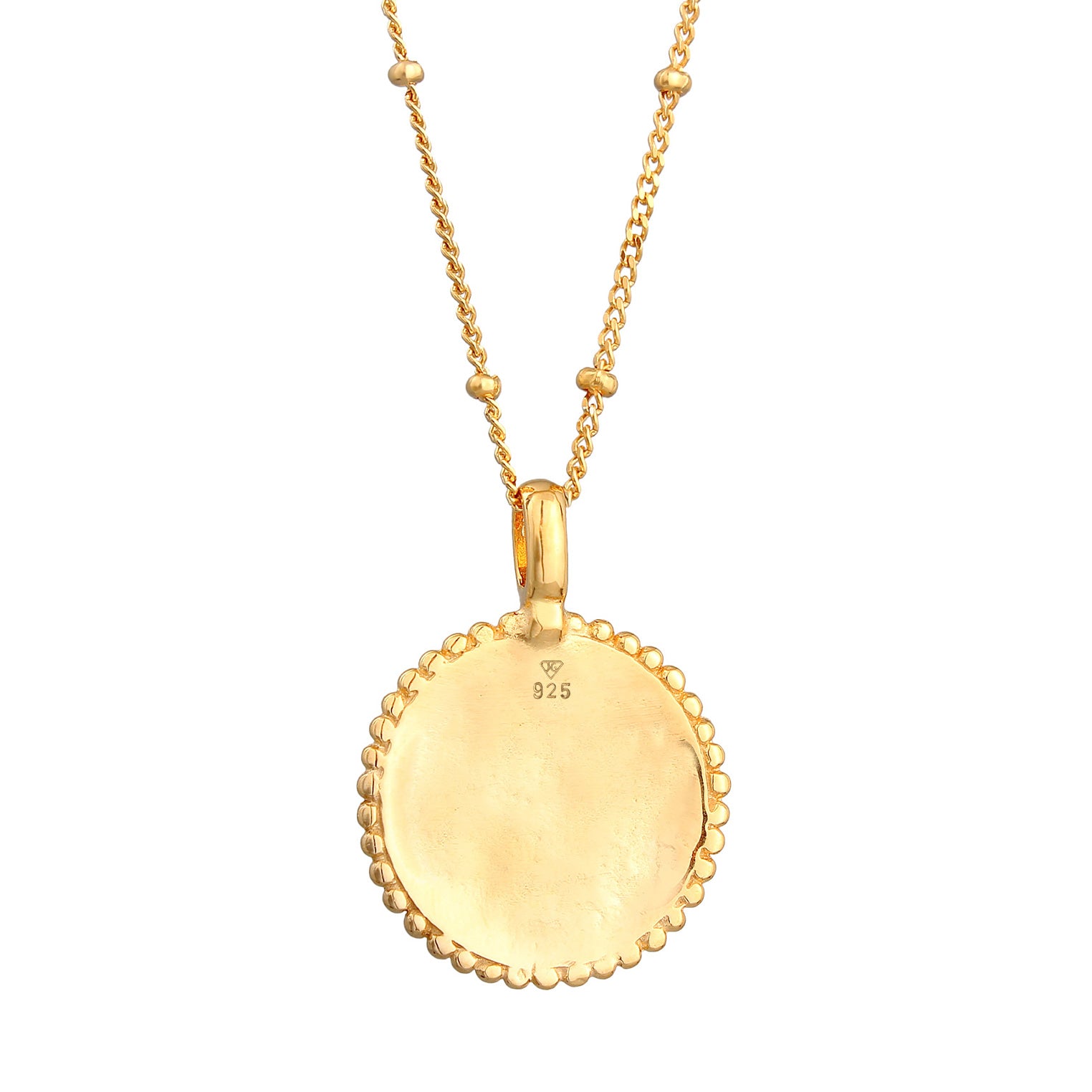 Gold - Elli | Halskette Disc Blume | 925er Sterling Silber Vergoldet