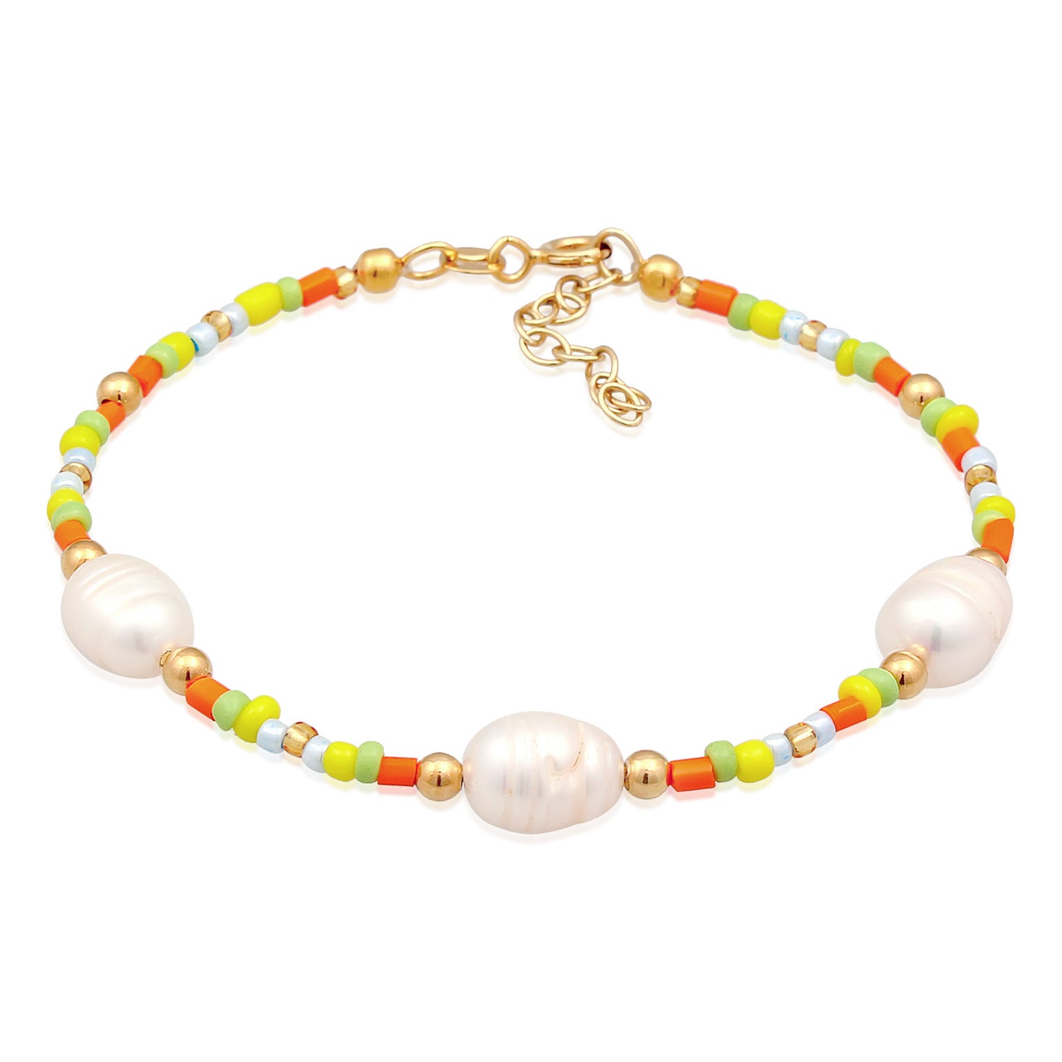 Gold - Elli | Armband Beads | Süßwasserzuchtperlen | 925er Sterling Silber Vergoldet