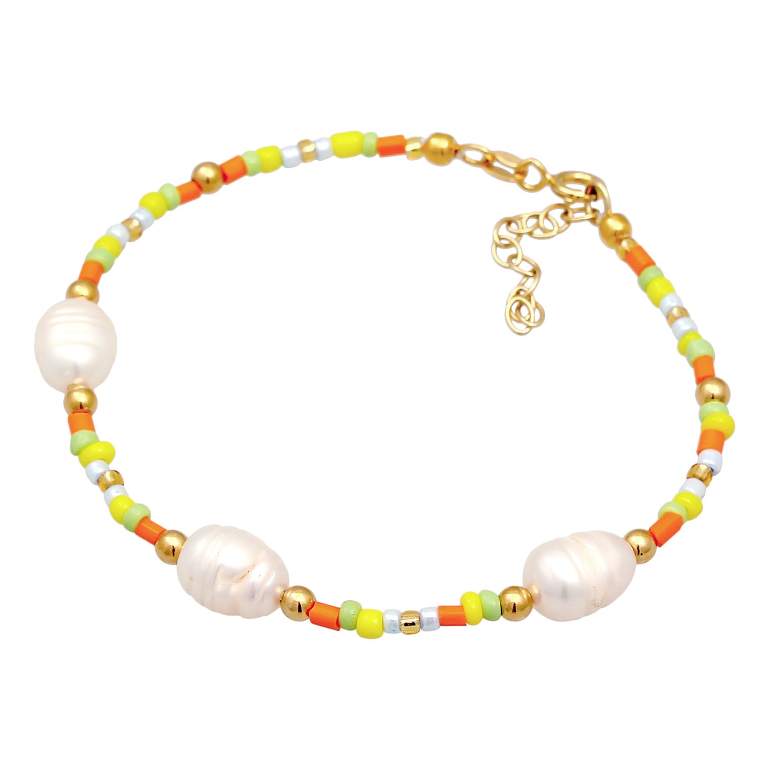 Gold - Elli | Armband Beads | Süßwasserzuchtperlen | 925er Sterling Silber Vergoldet