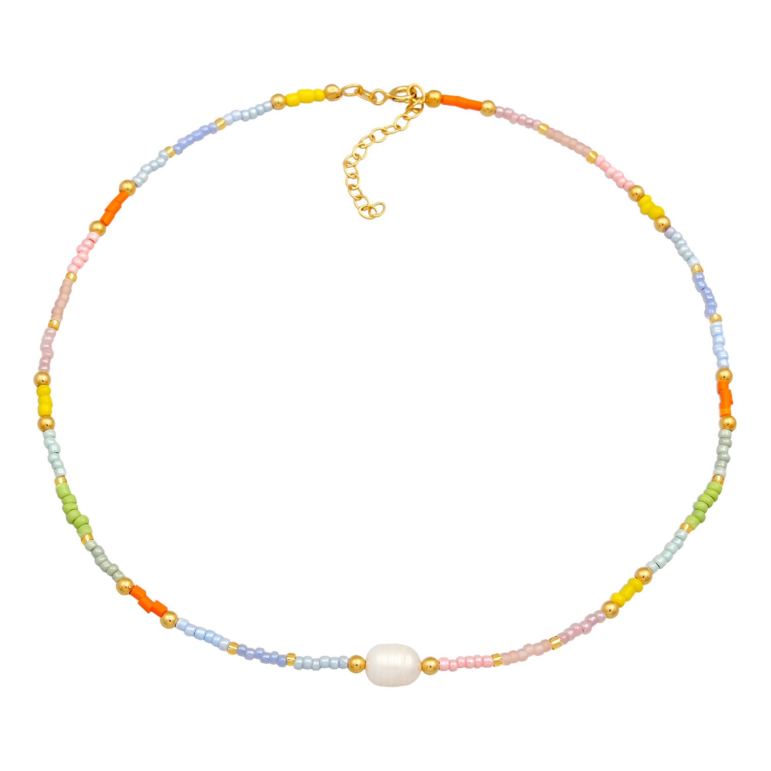 Gold - Elli | Choker Beads | Süßwasserzuchtperle | 925er Sterling Silber Vergoldet
