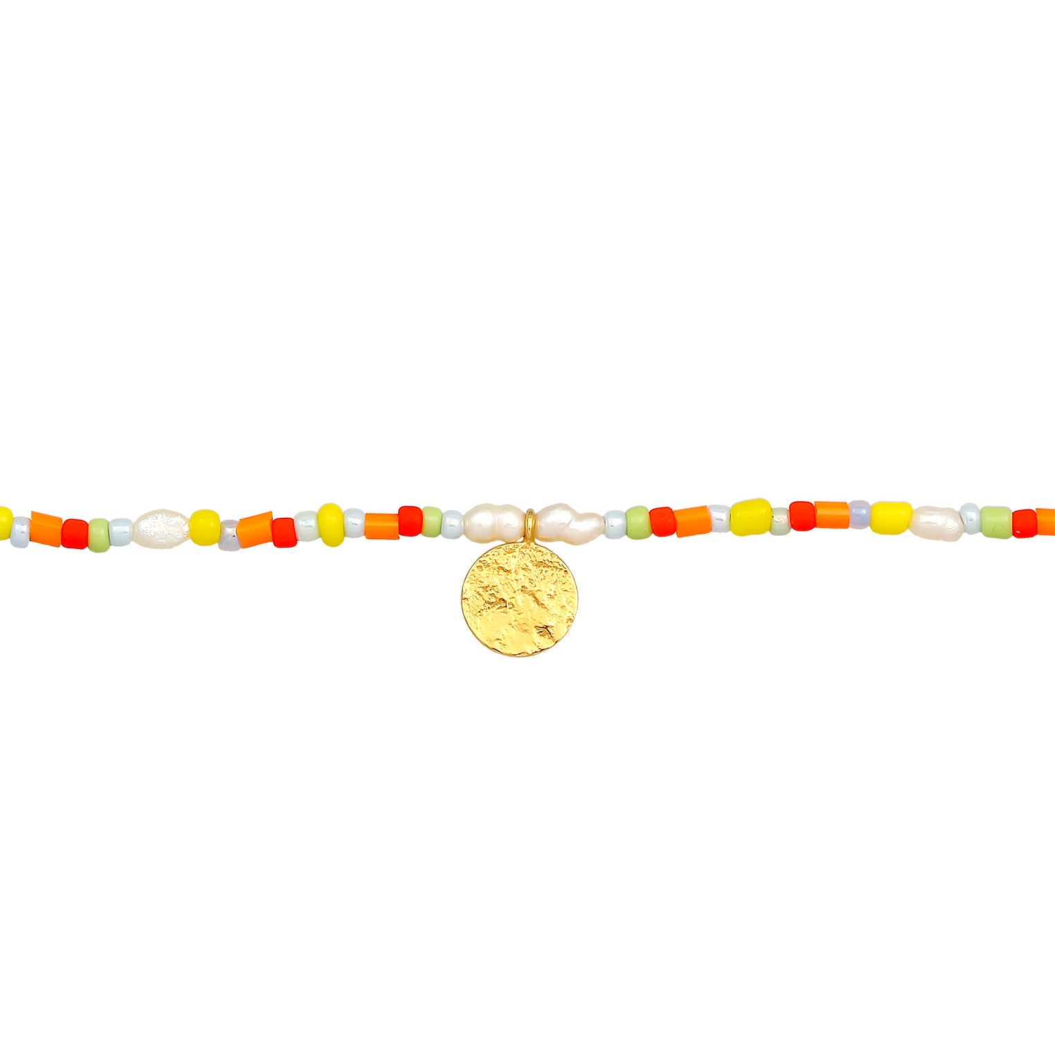 Gold - Elli | Choker Beads Bunt | 925er Sterling Silber Vergoldet