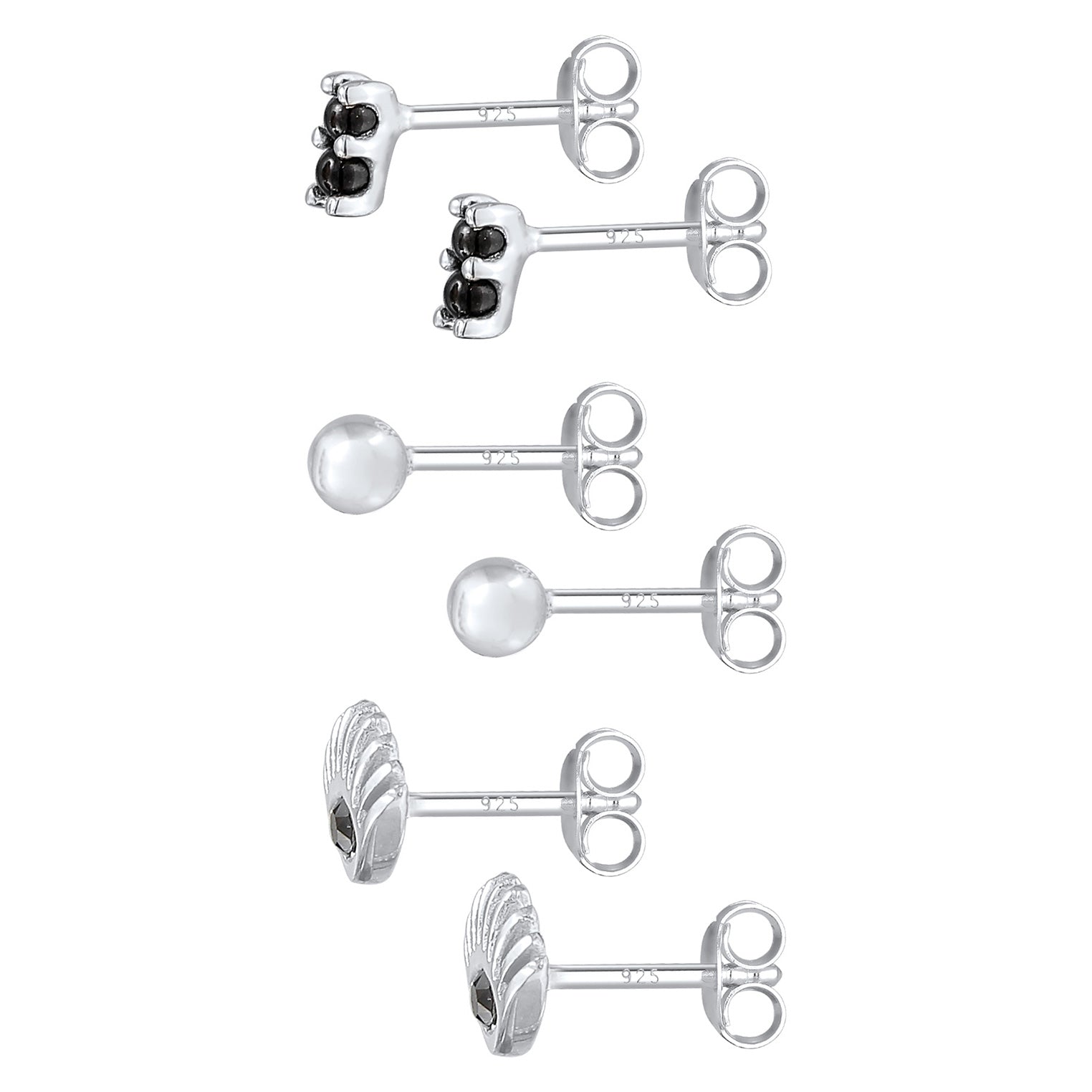 Silber - Elli | Ohrringset Auge | Mit Kristallen von Swarovski® (Weiß) | 925er Sterling Silber