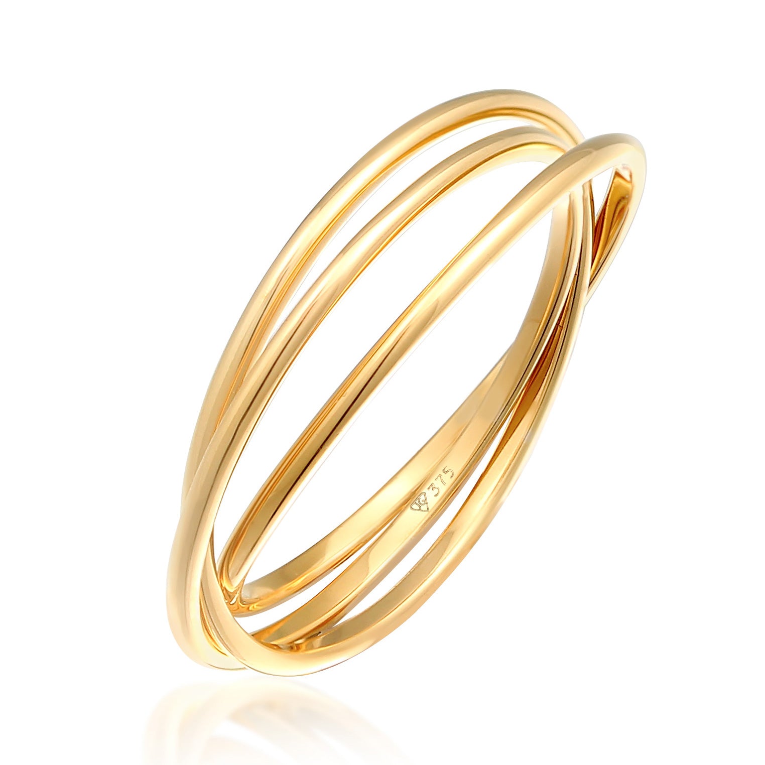 Gold - Elli PREMIUM | Wickelring Trio | 375er Gelbgold