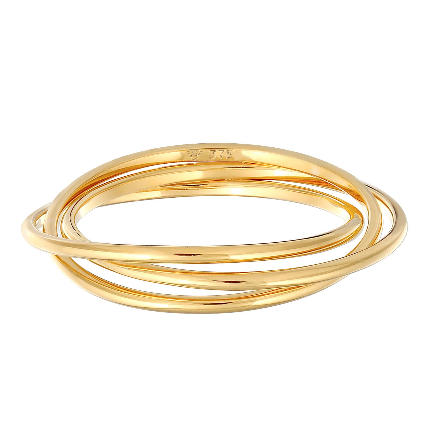 Gold - Elli PREMIUM | Wickelring Trio | 375er Gelbgold
