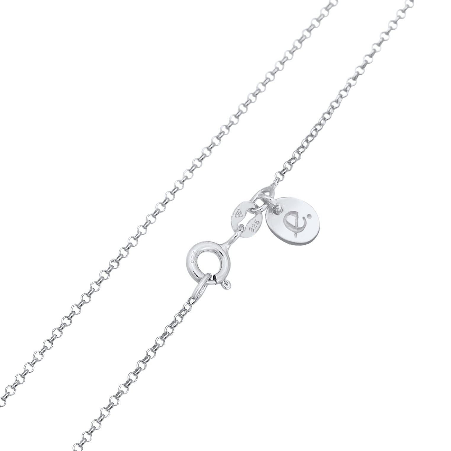 Silber - Elli PREMIUM | Halskette Plättchen | Mondstein (Weiß) | 925 Sterling Silber