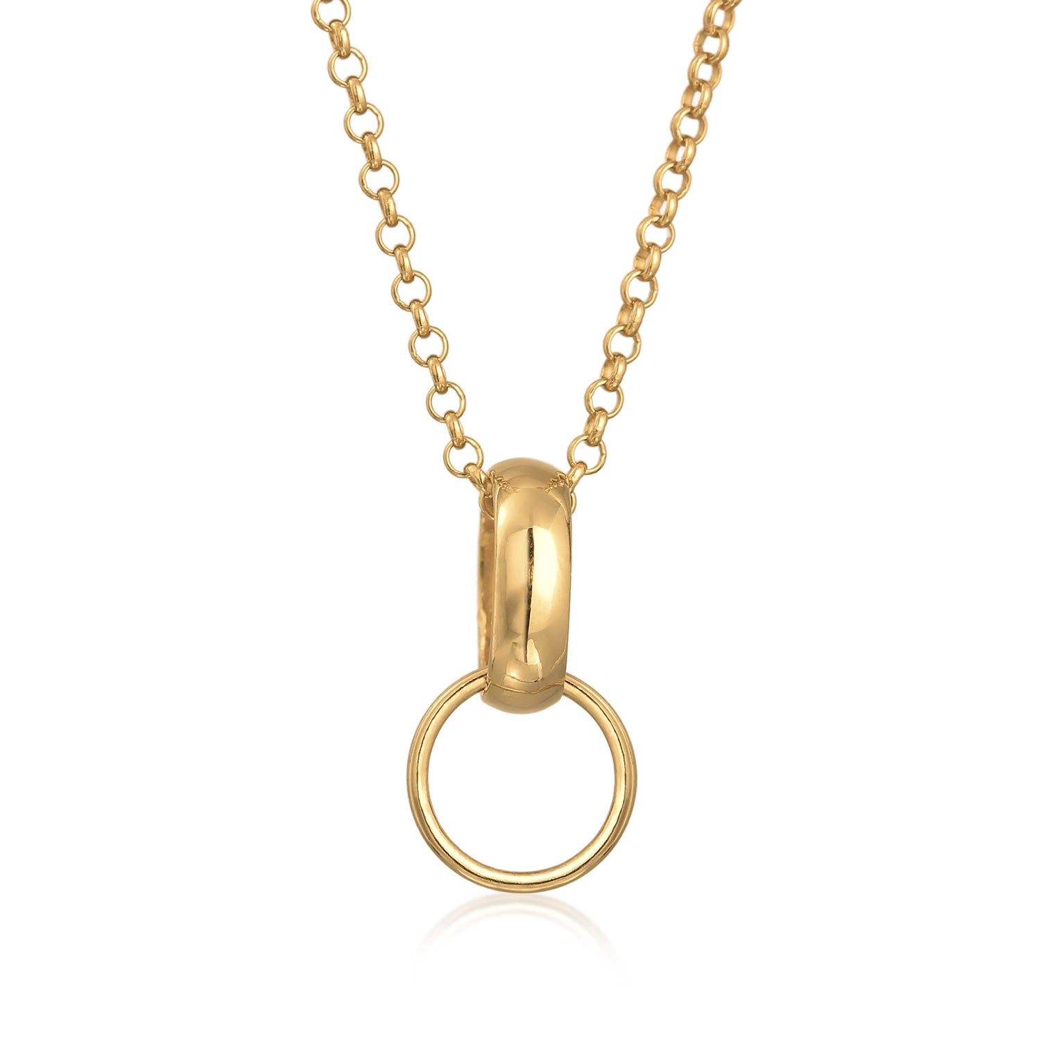 Gold - Nenalina | Halskette Charmträger | 925er Sterling Silber Vergoldet