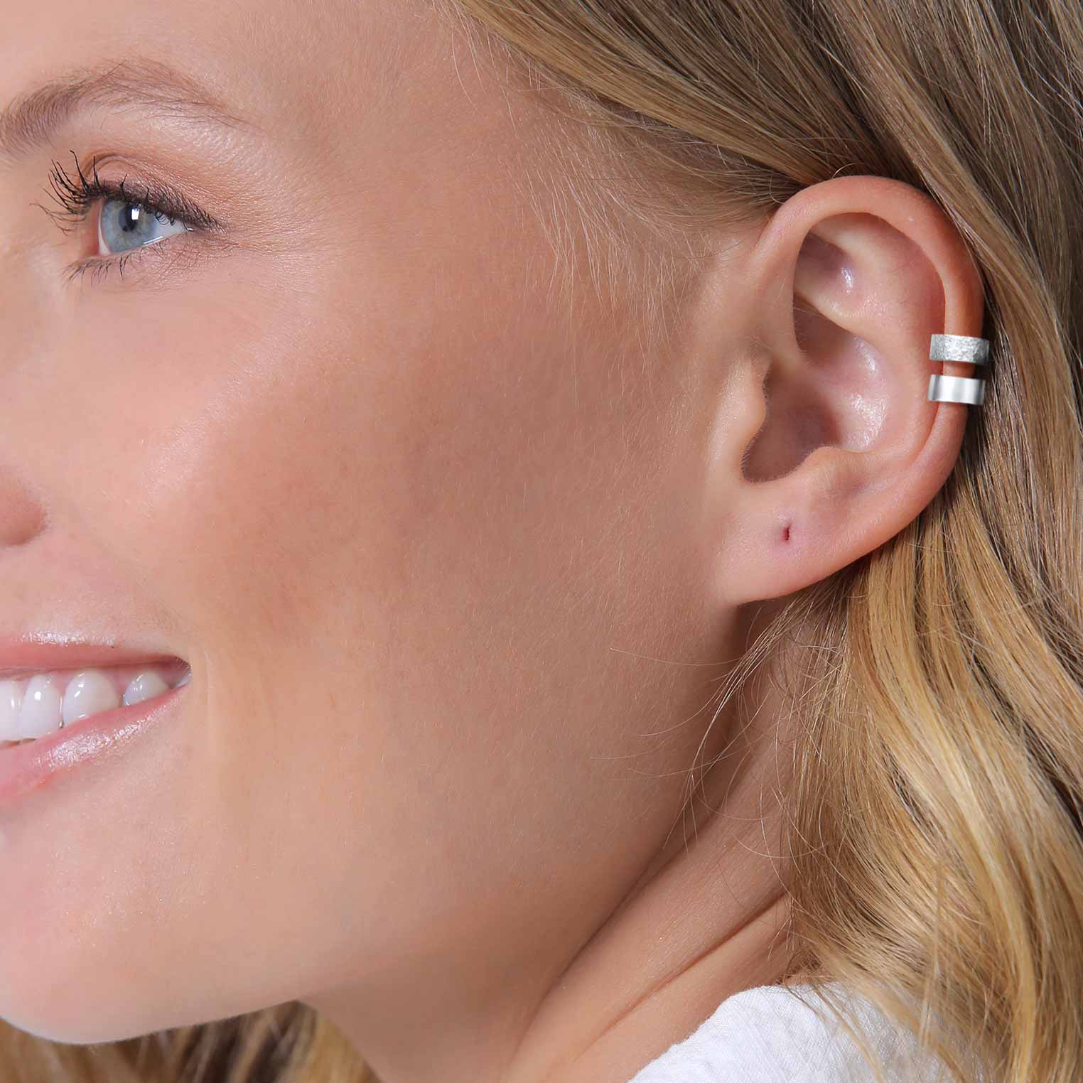 Silber - Elli | Earcuff Duo Basic | 925er Sterling Silber
