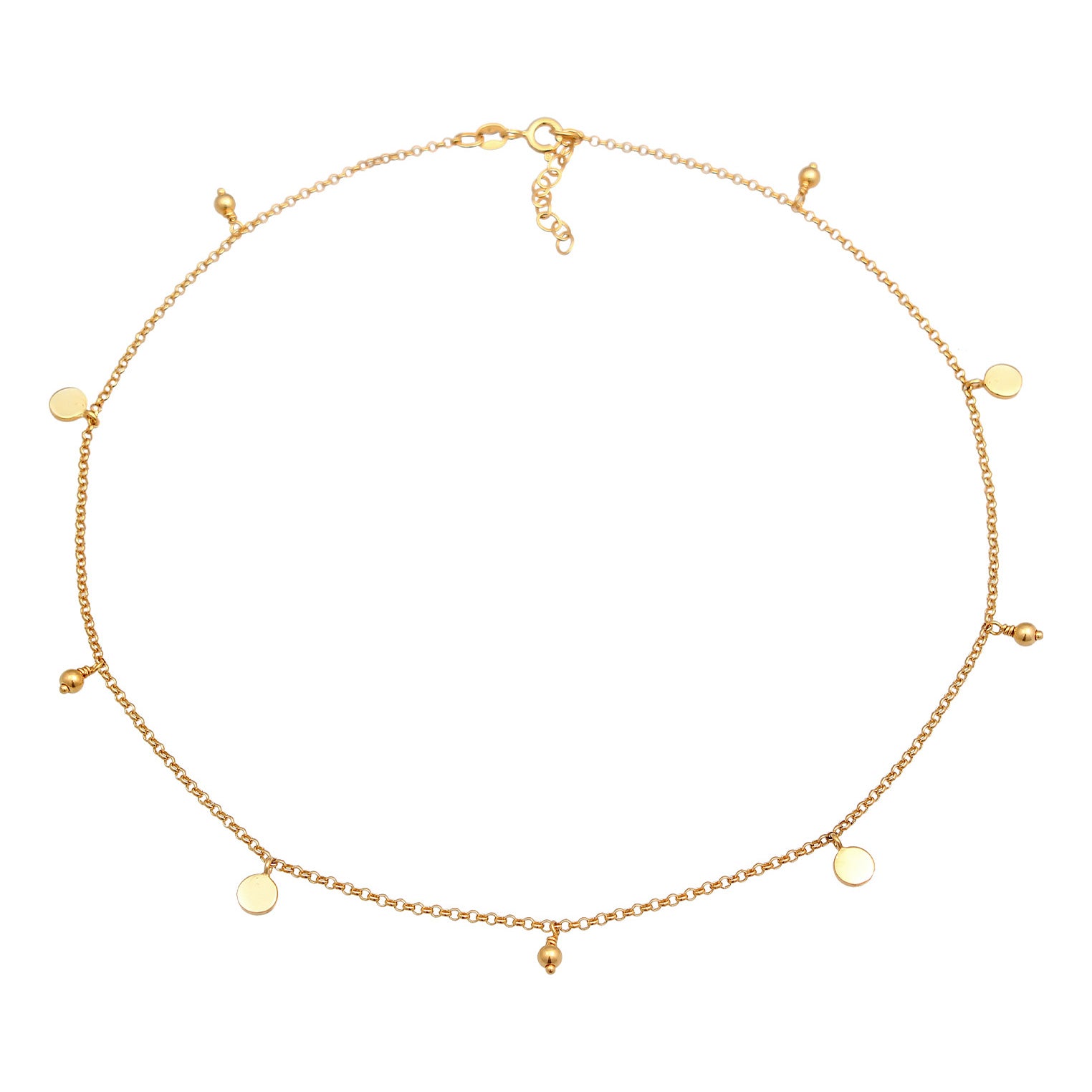 Gold - Elli | Choker Plättchen | 925er Sterling Silber