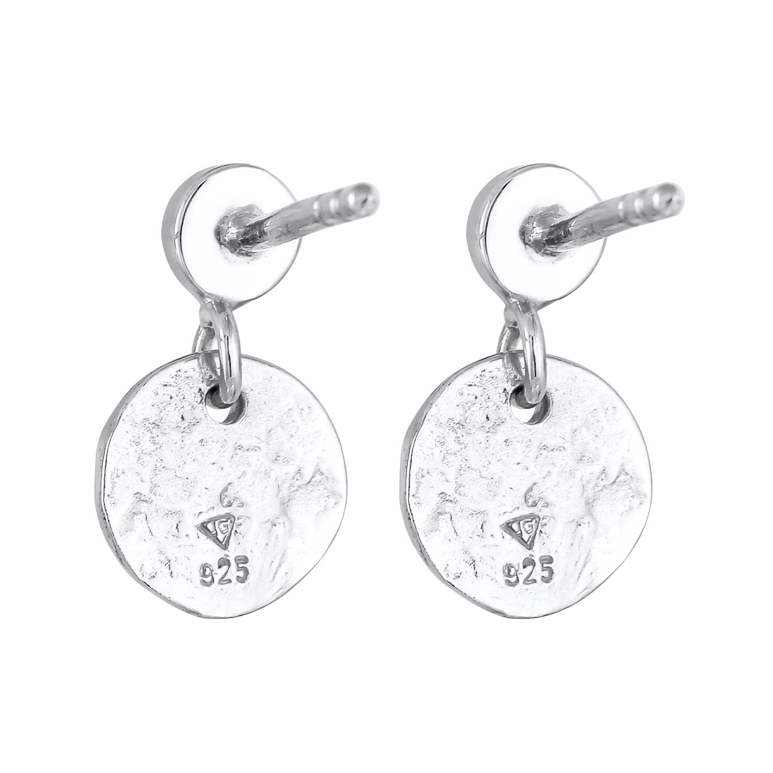 Silber - Elli PREMIUM | Ohrringe Plättchen | Mondstein (Weiß) | 925er Sterling Silber