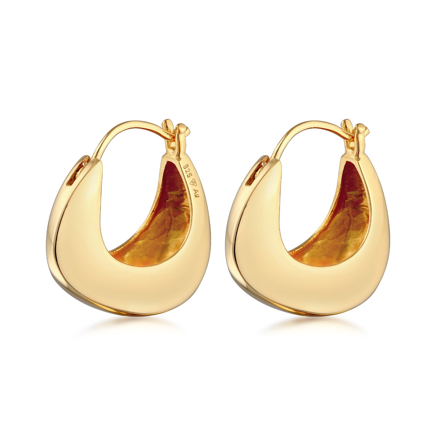 Gold - Elli | Creolen Chunky | 925er Sterling Silber Vergoldet