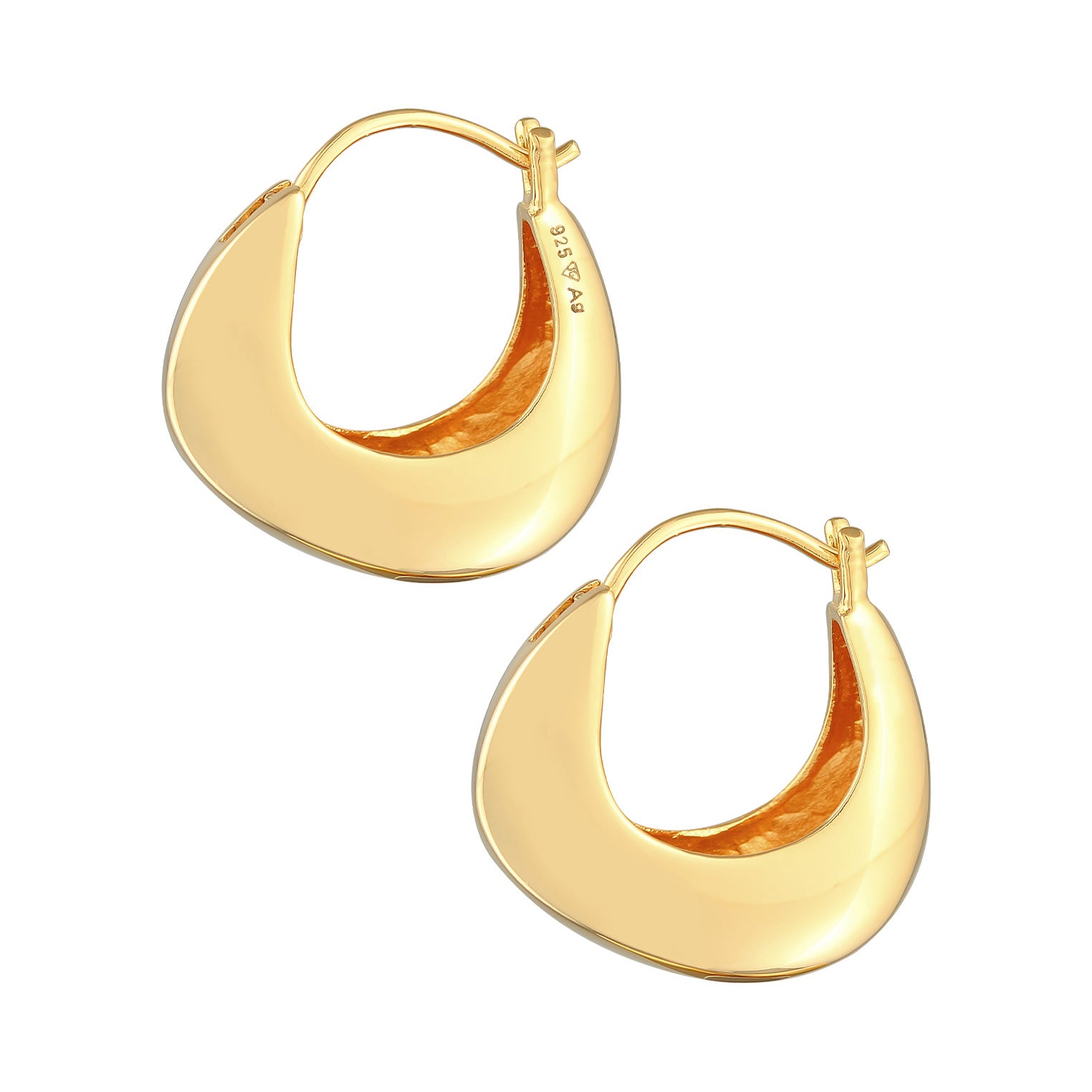 Gold - Elli | Creolen Chunky | 925er Sterling Silber Vergoldet