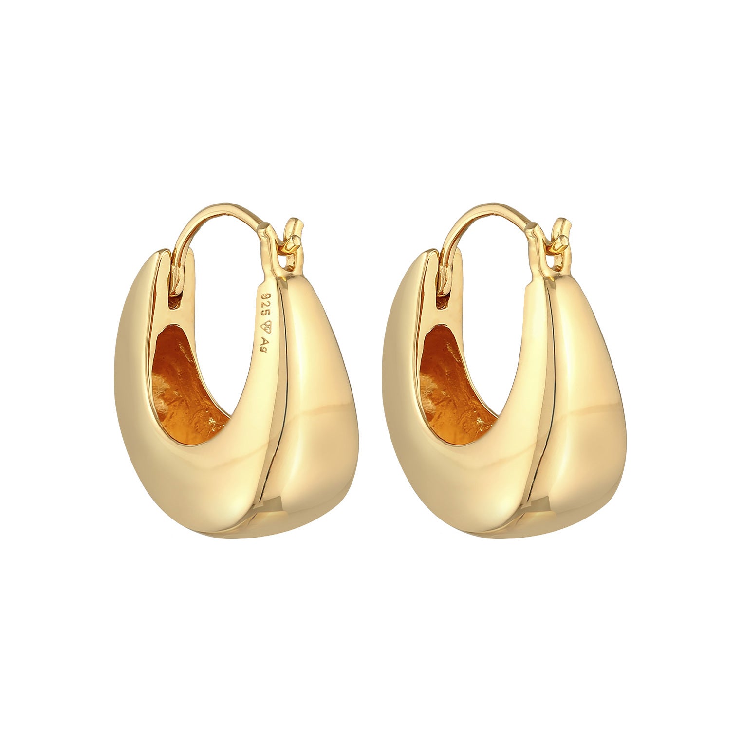 Gold - Elli | Creolen Chunky | 925er Sterling Silber Vergoldet