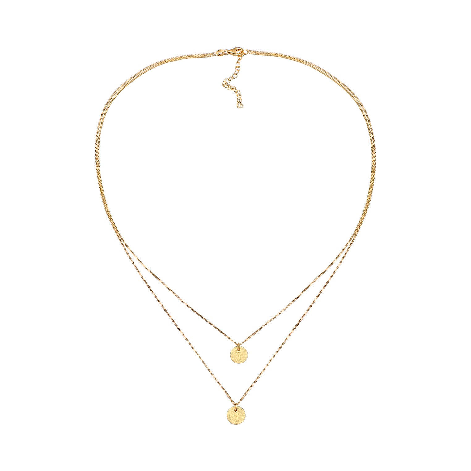 Gold - Elli | Layerkette Plättchen | 925er Sterling Silber vergoldet