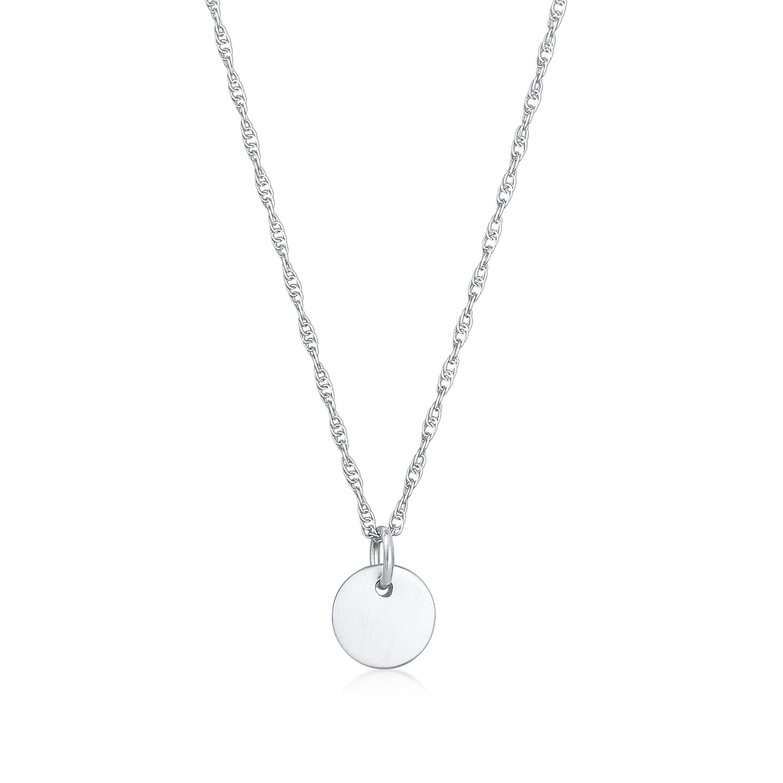 Silber - Elli | Glieder-Halskette Plättchen Coin | 925er Sterling Silber
