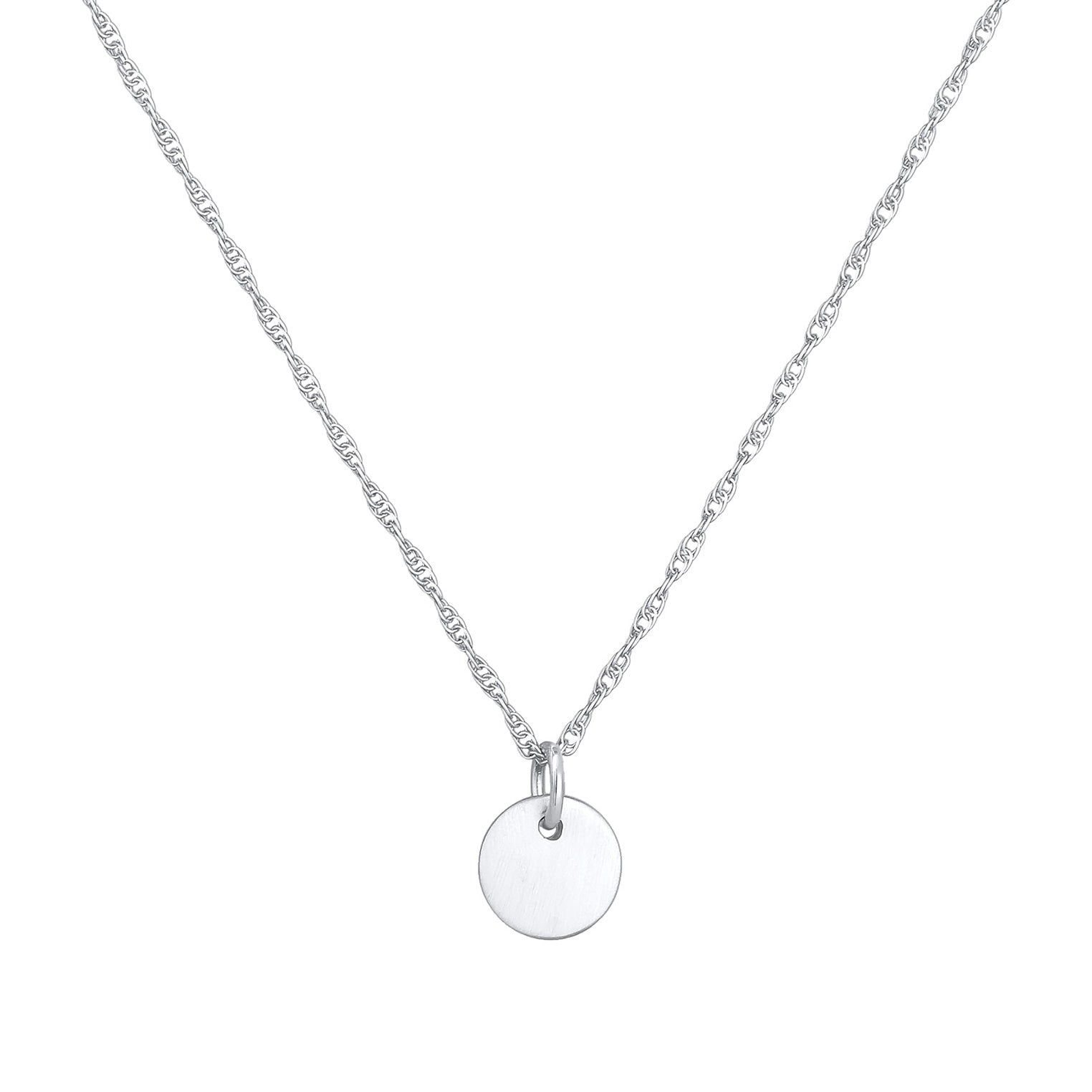 Silber - Elli | Glieder-Halskette Plättchen Coin | 925er Sterling Silber