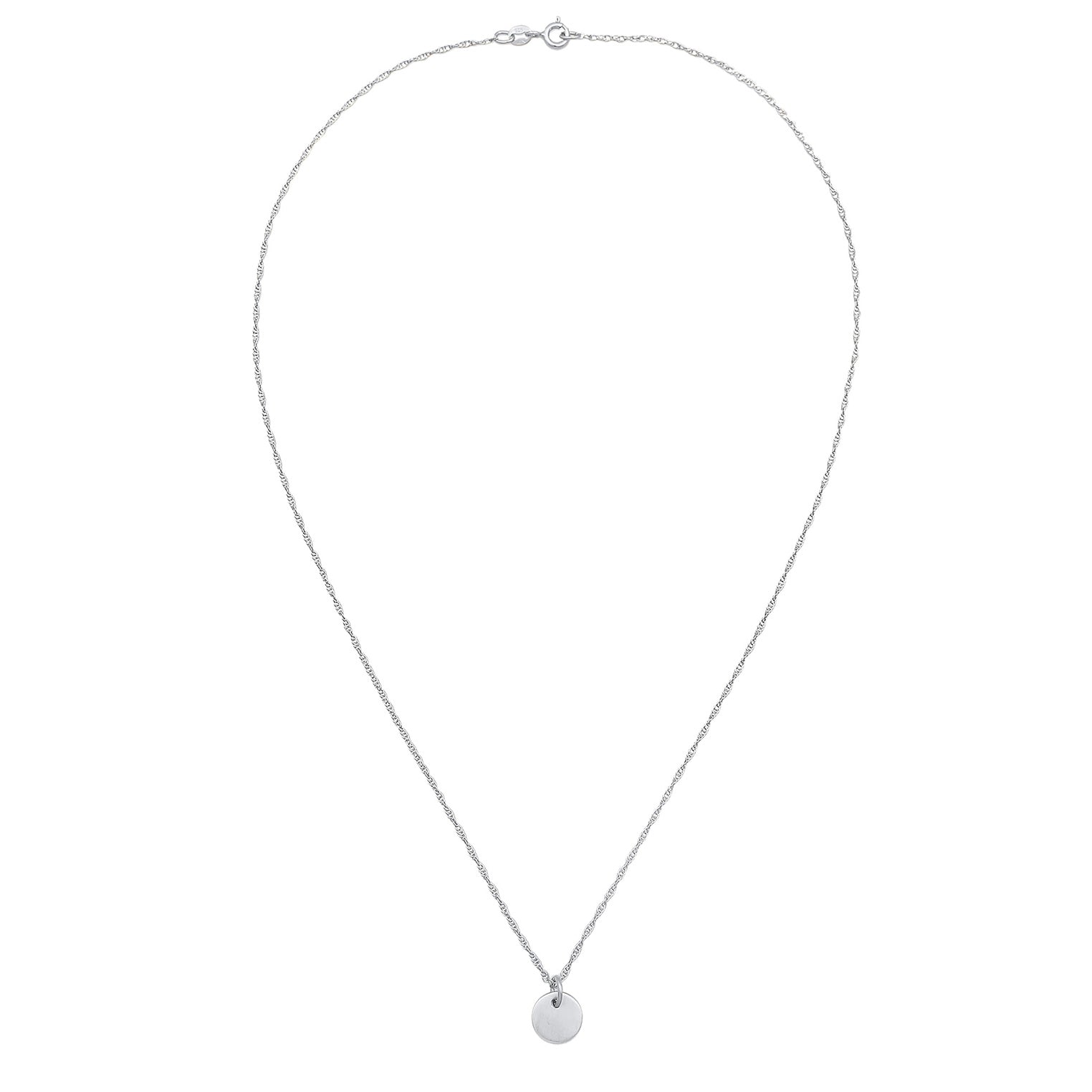 Silber - Elli | Glieder-Halskette Plättchen Coin | 925er Sterling Silber