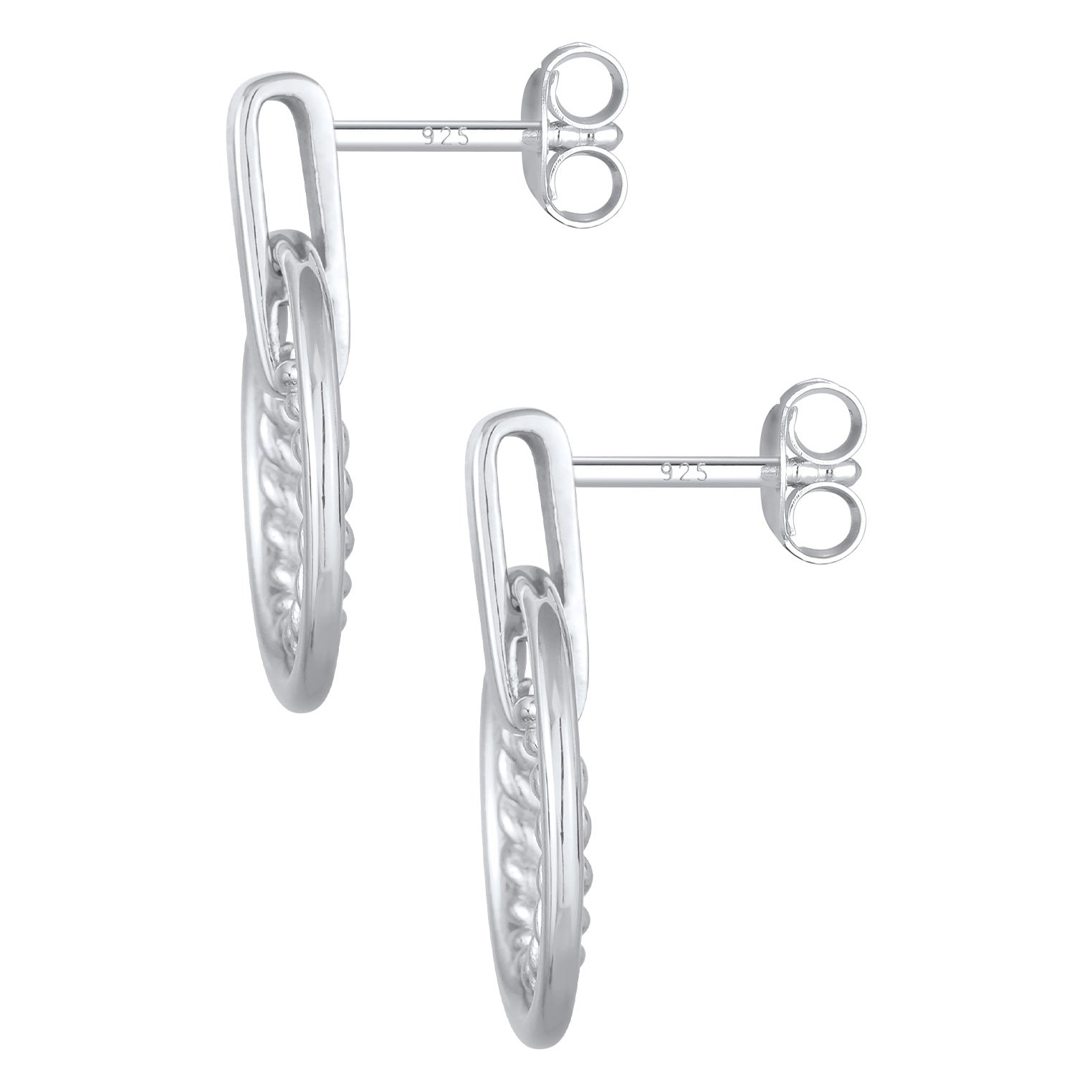 Silber - Elli | Ohrstecker Kreis Gedreht | 925er Sterling Silber