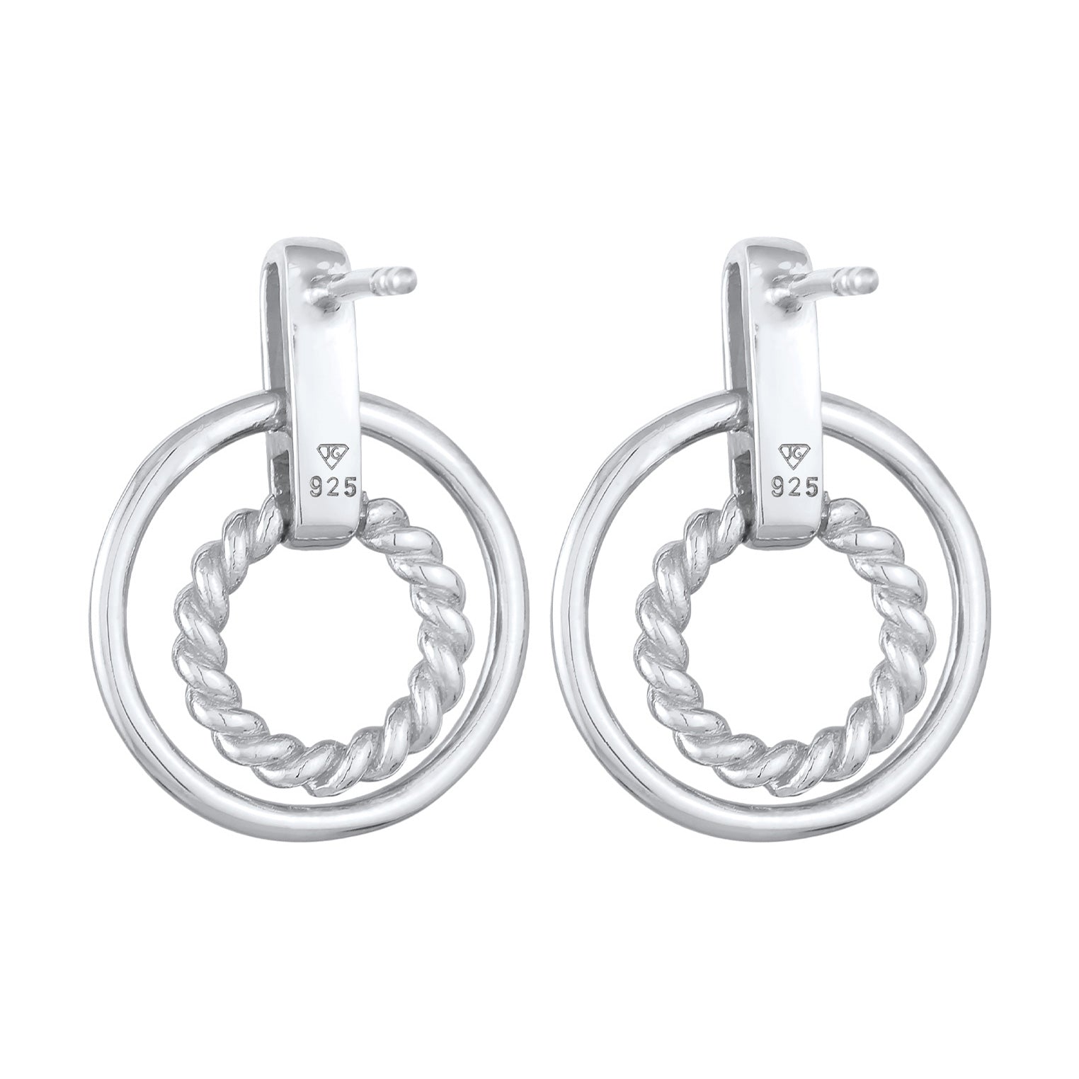 Silber - Elli | Ohrstecker Kreis Gedreht | 925er Sterling Silber