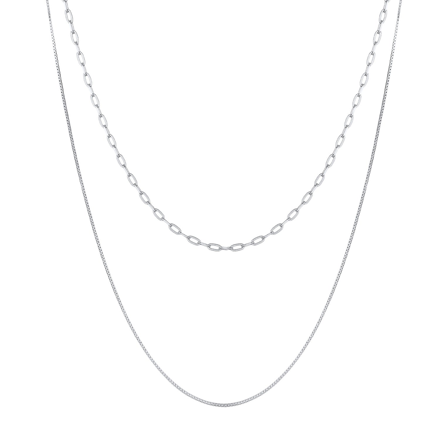 Silber - Elli | Glieder-Halskette Layer | 925er Sterling Silber