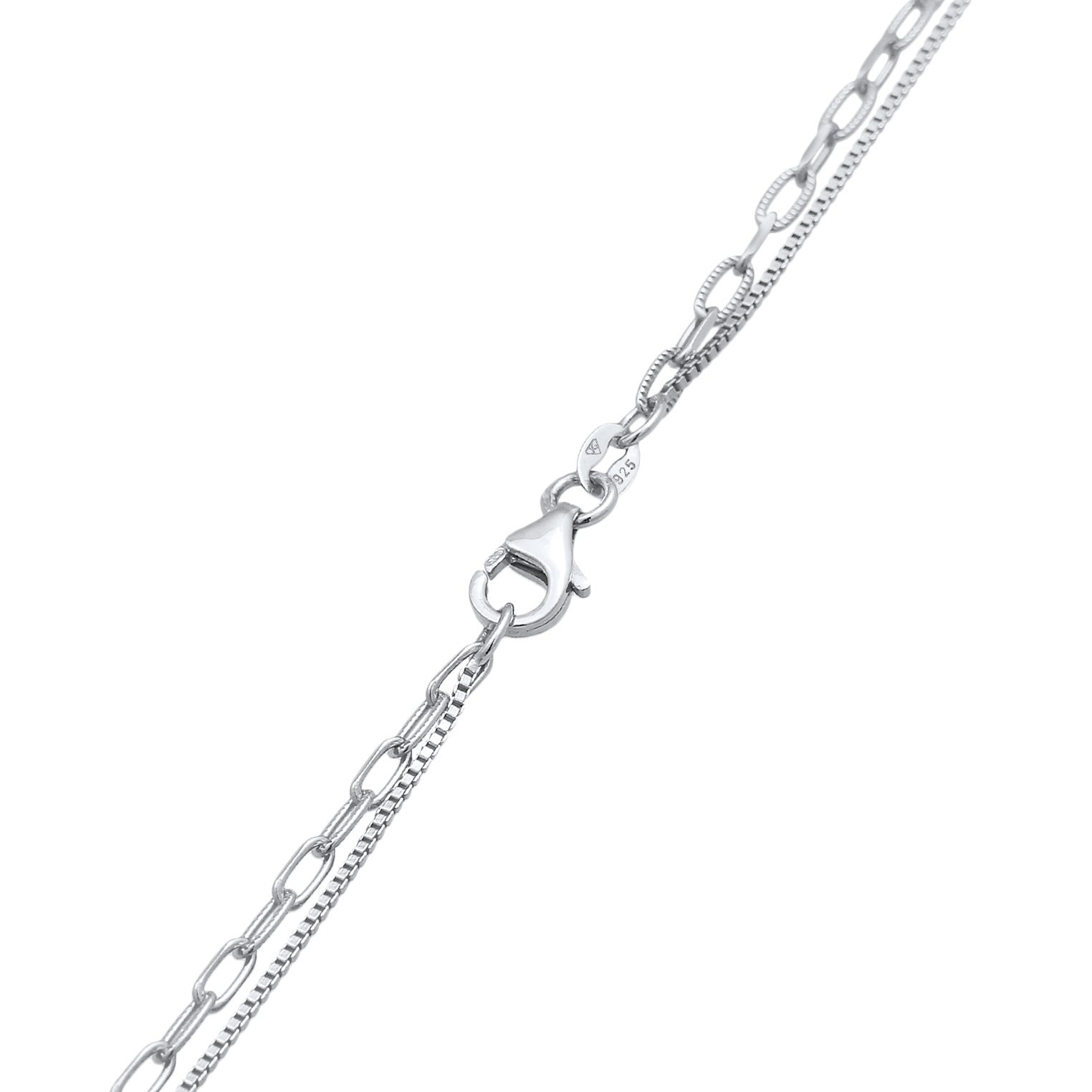 Silber - Elli | Glieder-Halskette Layer | 925er Sterling Silber