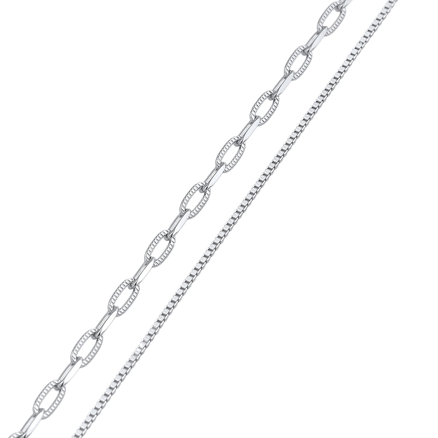 Silber - Elli | Glieder-Halskette Layer | 925er Sterling Silber