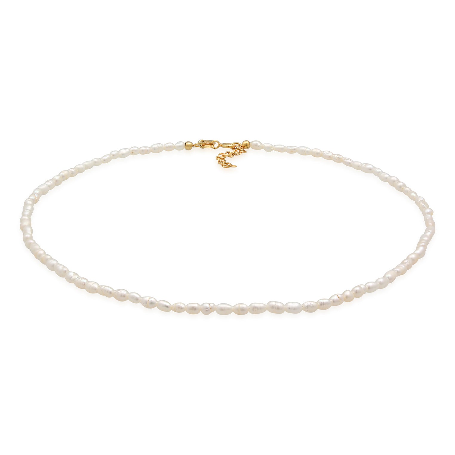 Gold - Elli PREMIUM | Choker Klassisch | Süßwasserperlen | 925er Sterling Silber