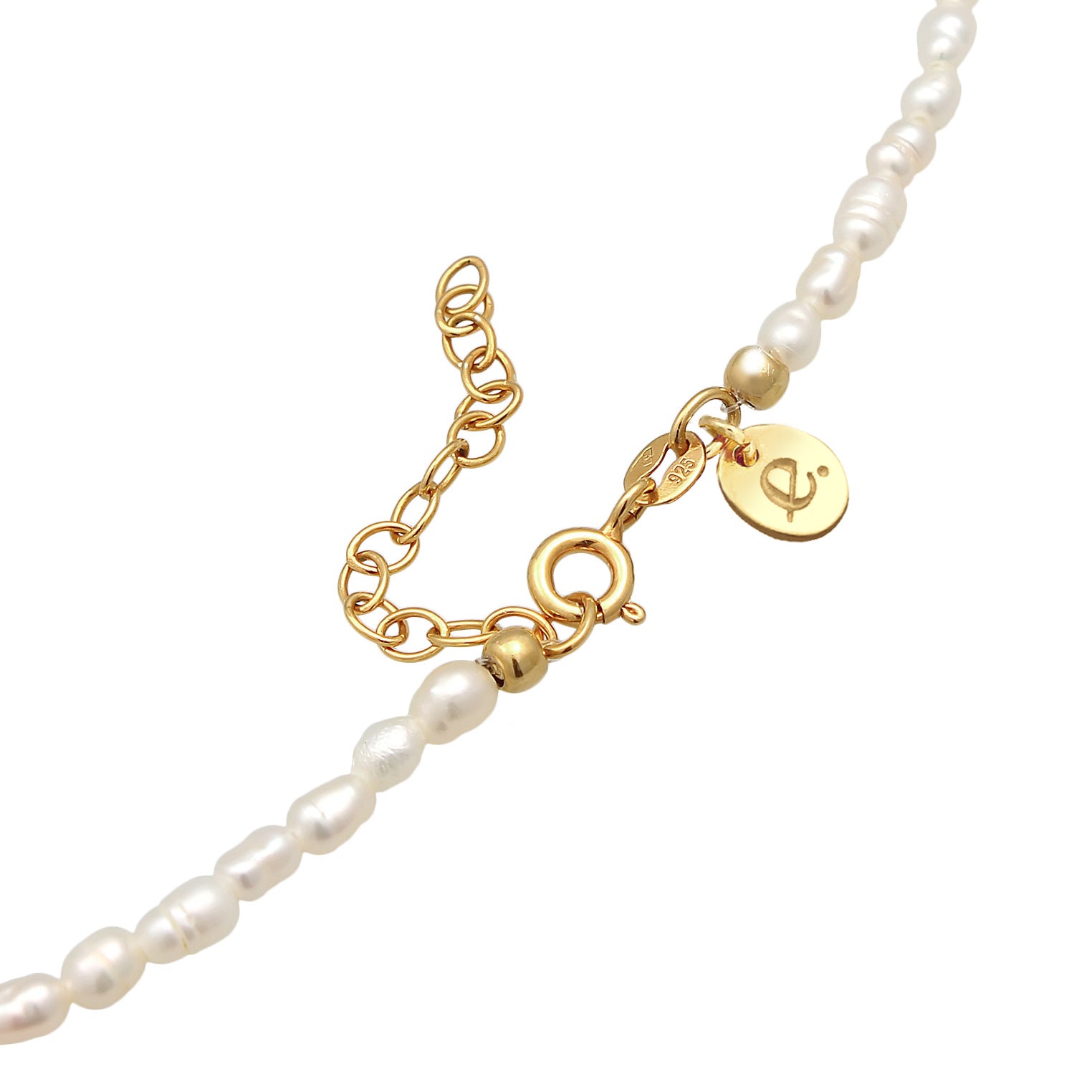 Gold - Elli PREMIUM | Choker Klassisch | Süßwasserperlen | 925er Sterling Silber