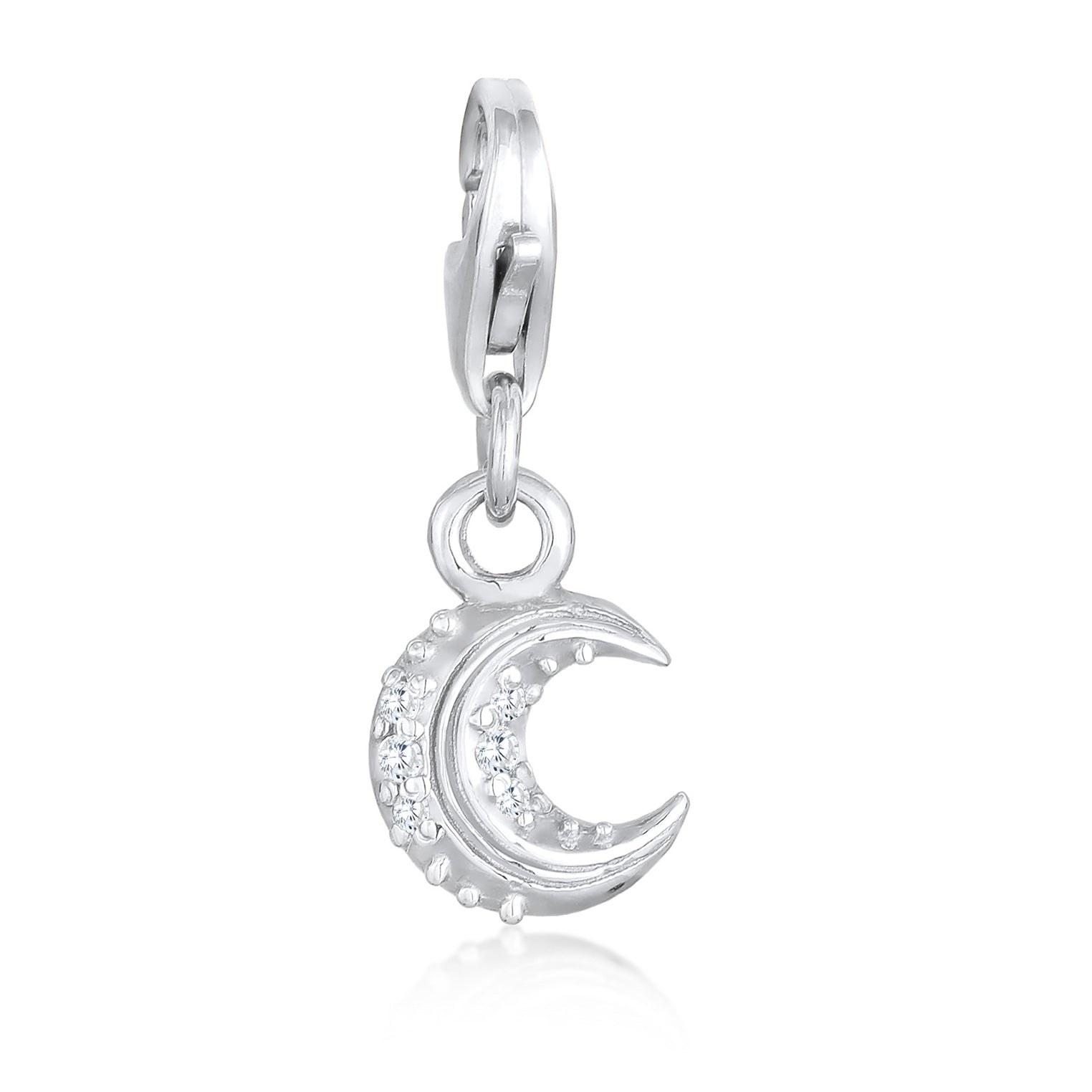 Silber - Nenalina | Charm Halbmond | Zirkonia (Weiß) | 925er Sterling Silber