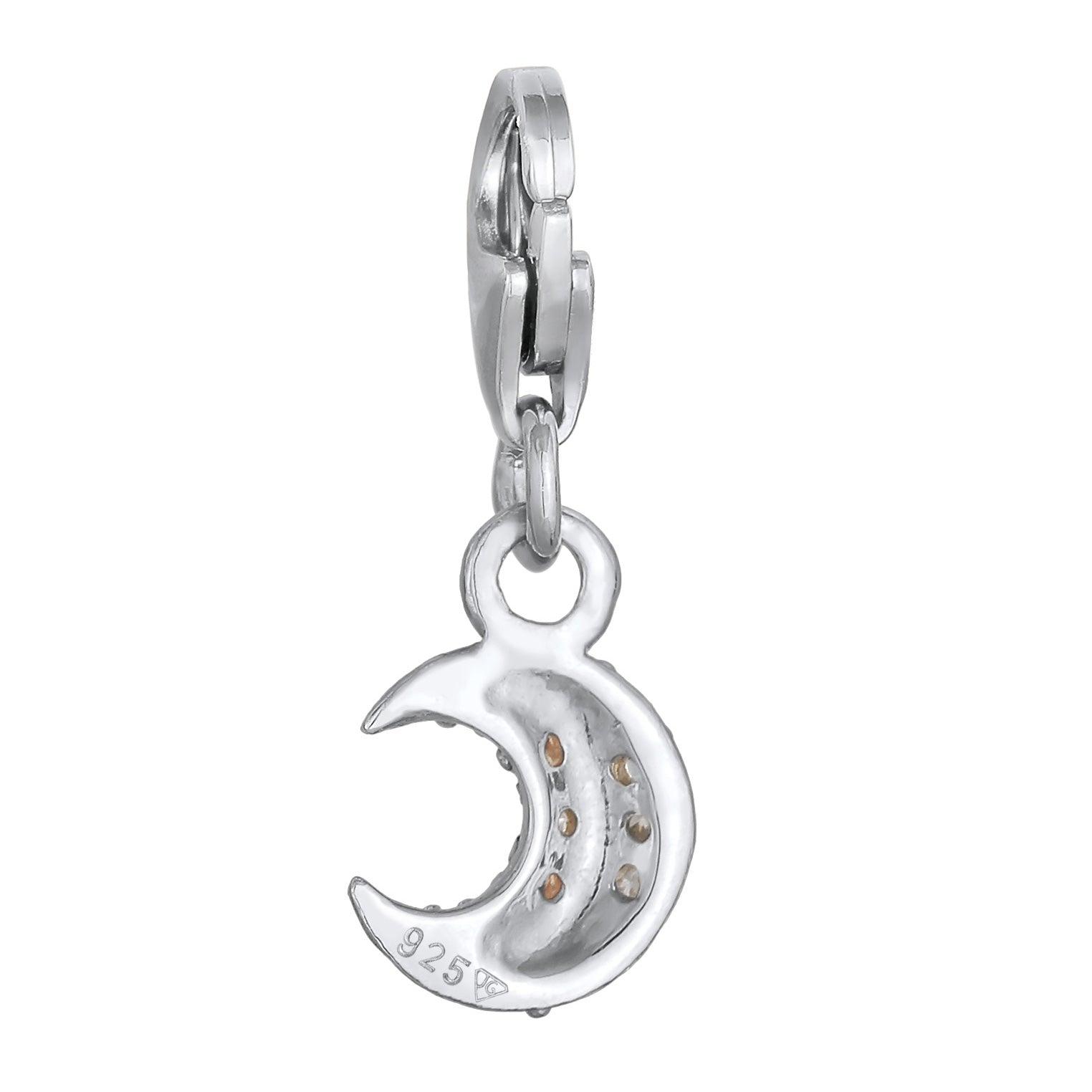 Silber - Nenalina | Charm Halbmond | Zirkonia (Weiß) | 925er Sterling Silber