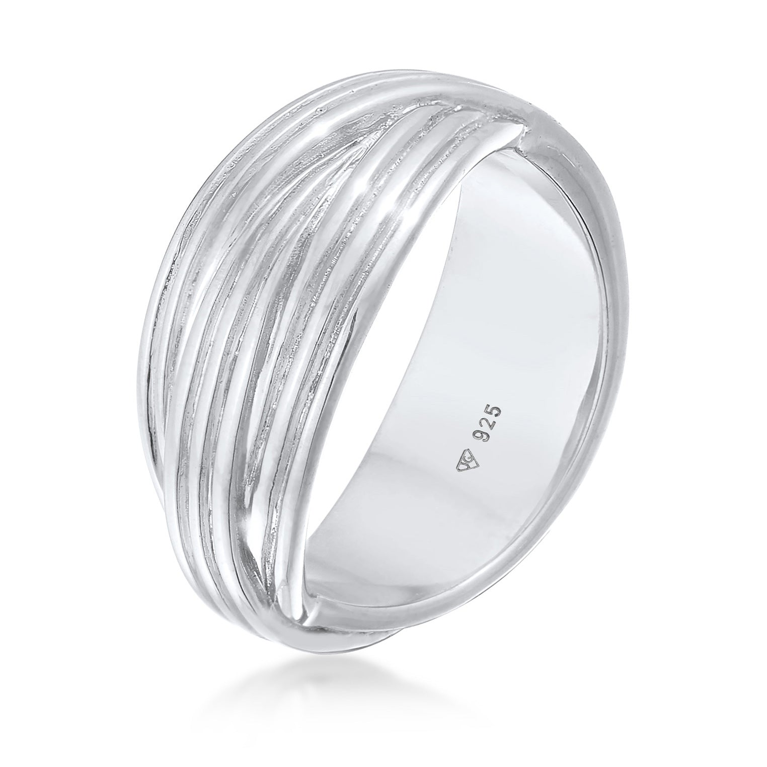 Silber - Elli PREMIUM | Wickelring Rillen | 925er Sterling Silber