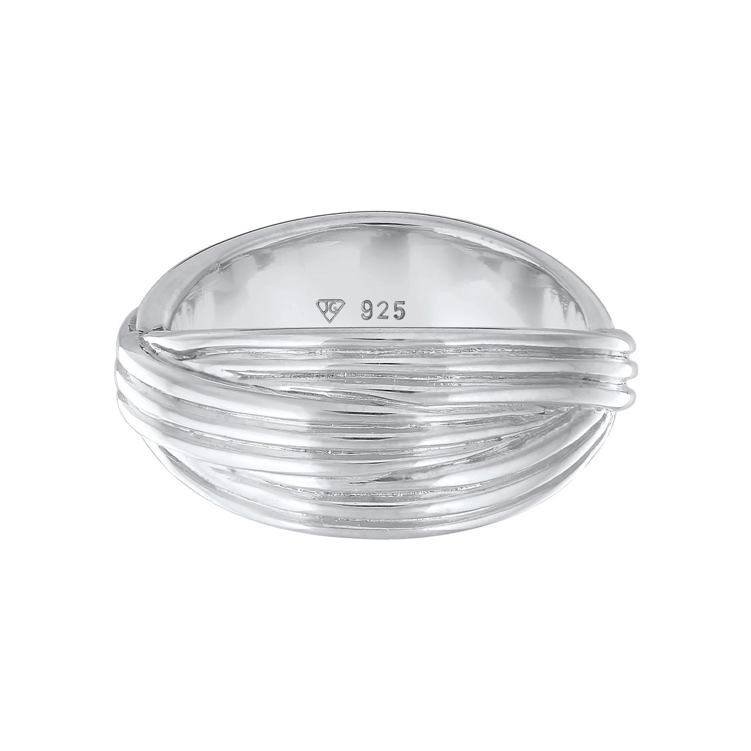 Silber - Elli PREMIUM | Wickelring Rillen | 925er Sterling Silber