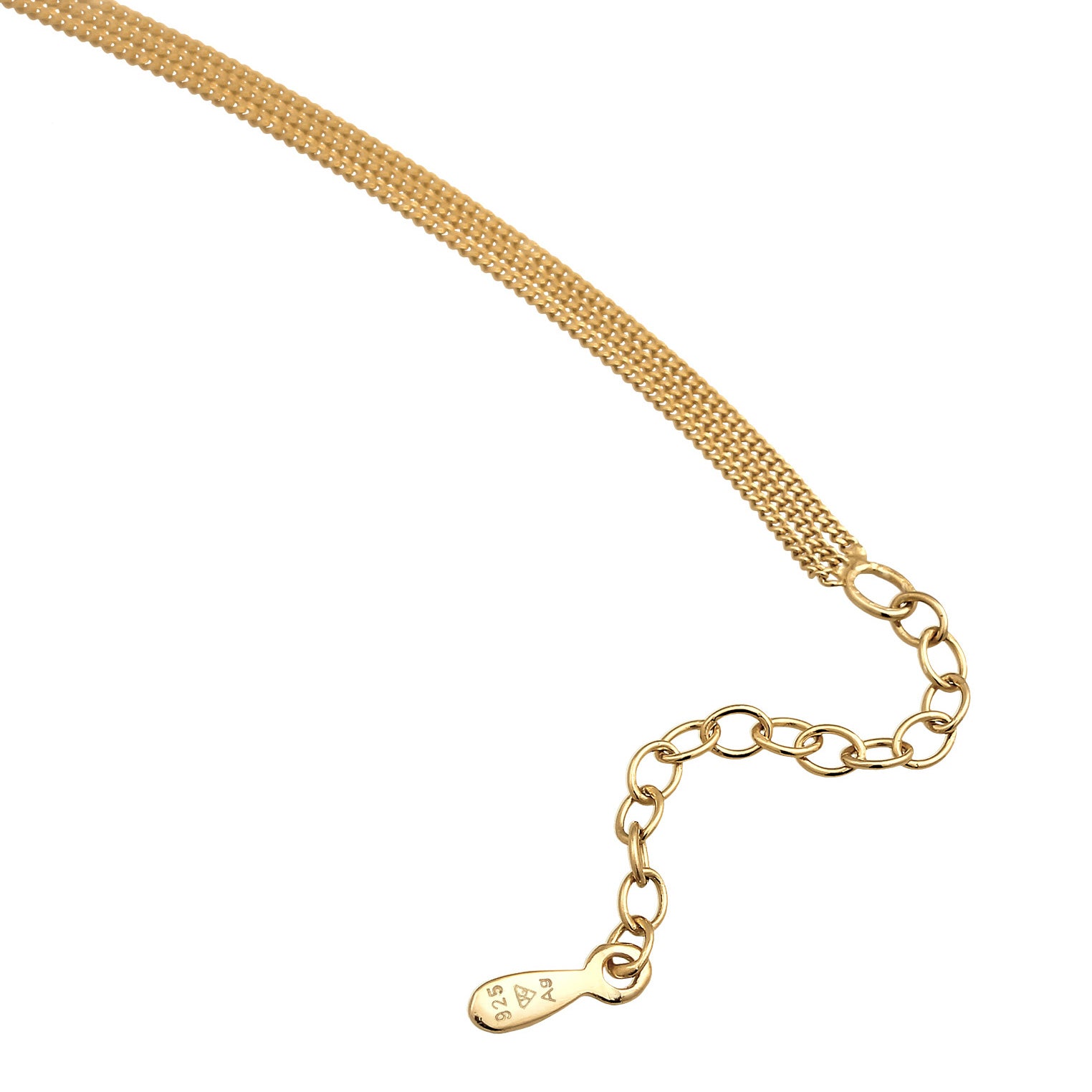 Gold - Elli | Layer-Halskette Geo | Mit Kristallen von Swarovski® (Weiß) | 925er Sterling Silber Vergoldet