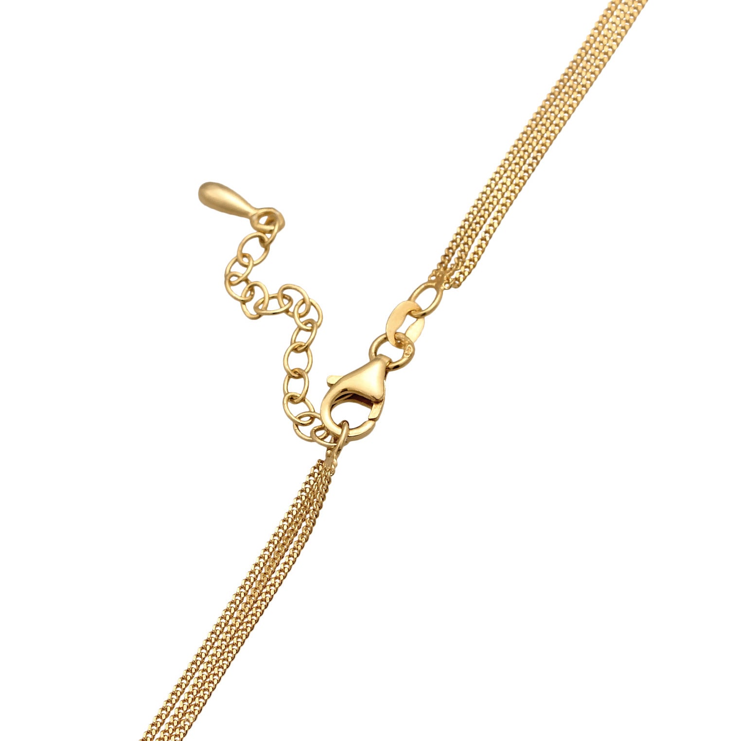 Gold - Elli | Layer-Halskette Geo | Mit Kristallen von Swarovski® (Weiß) | 925er Sterling Silber Vergoldet