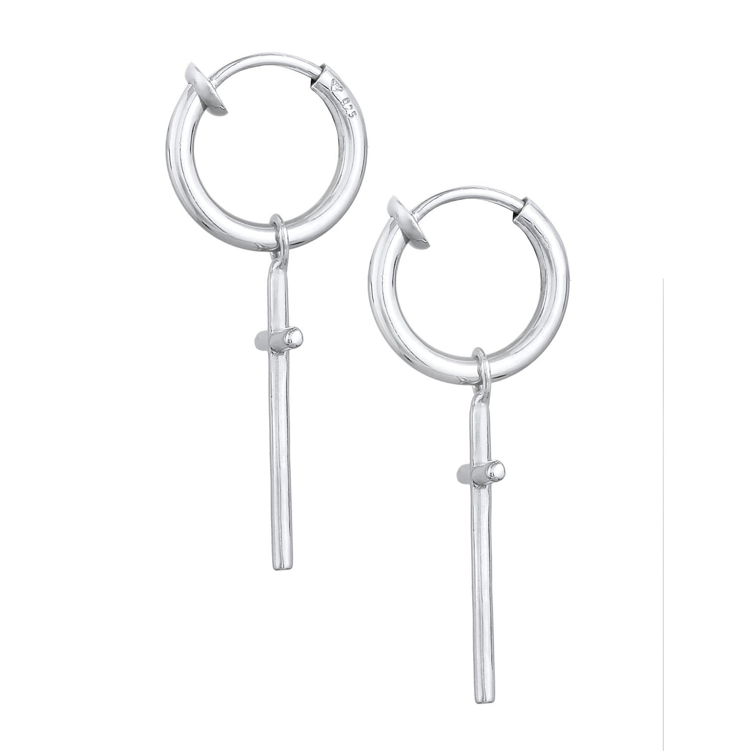 Silber - Elli | Creolen Ohrclips | 925er Sterling Silber