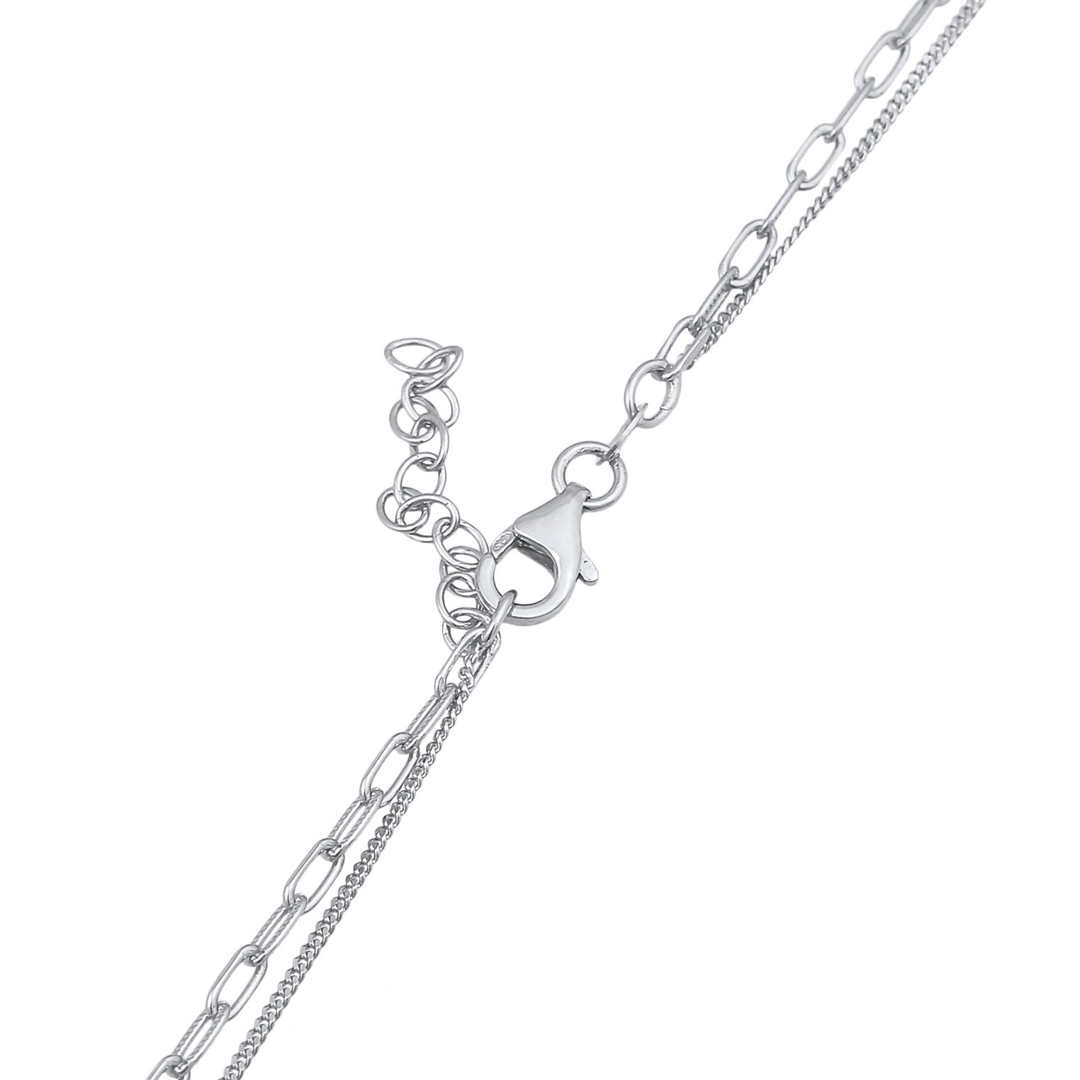 Silber - Elli | Layer-Halskette Plättchen | 925er Sterling Silber